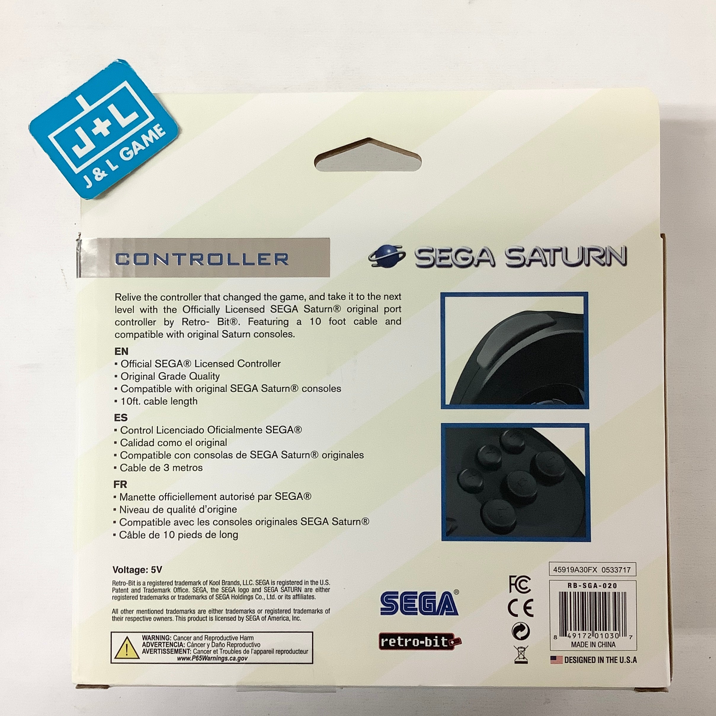 Retro-Bit Official Controller (Black) - (SS) Sega Saturn Accessories Retro-Bit   
