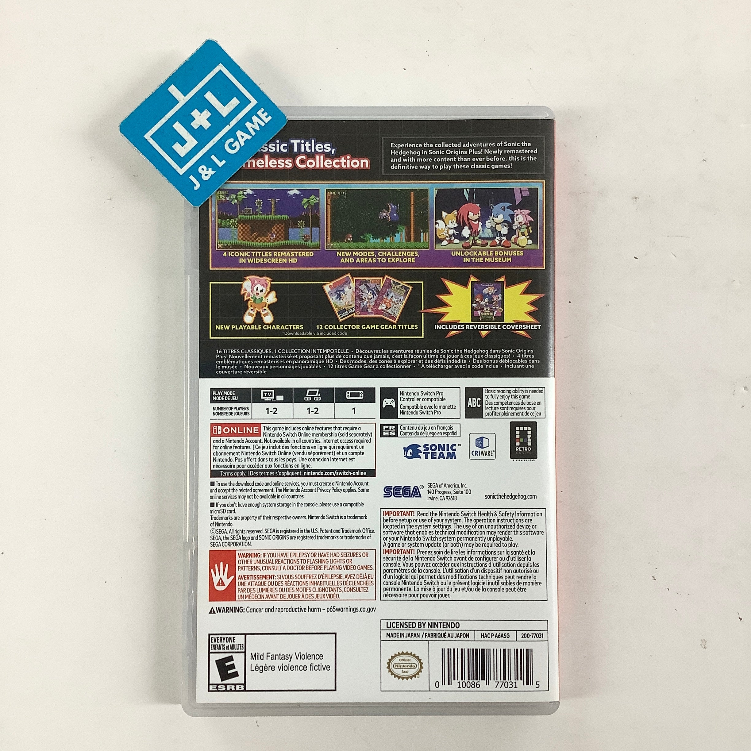 Sonic Origins Plus - (NSW) Nintendo Switch [Pre-Owned] Video Games SEGA