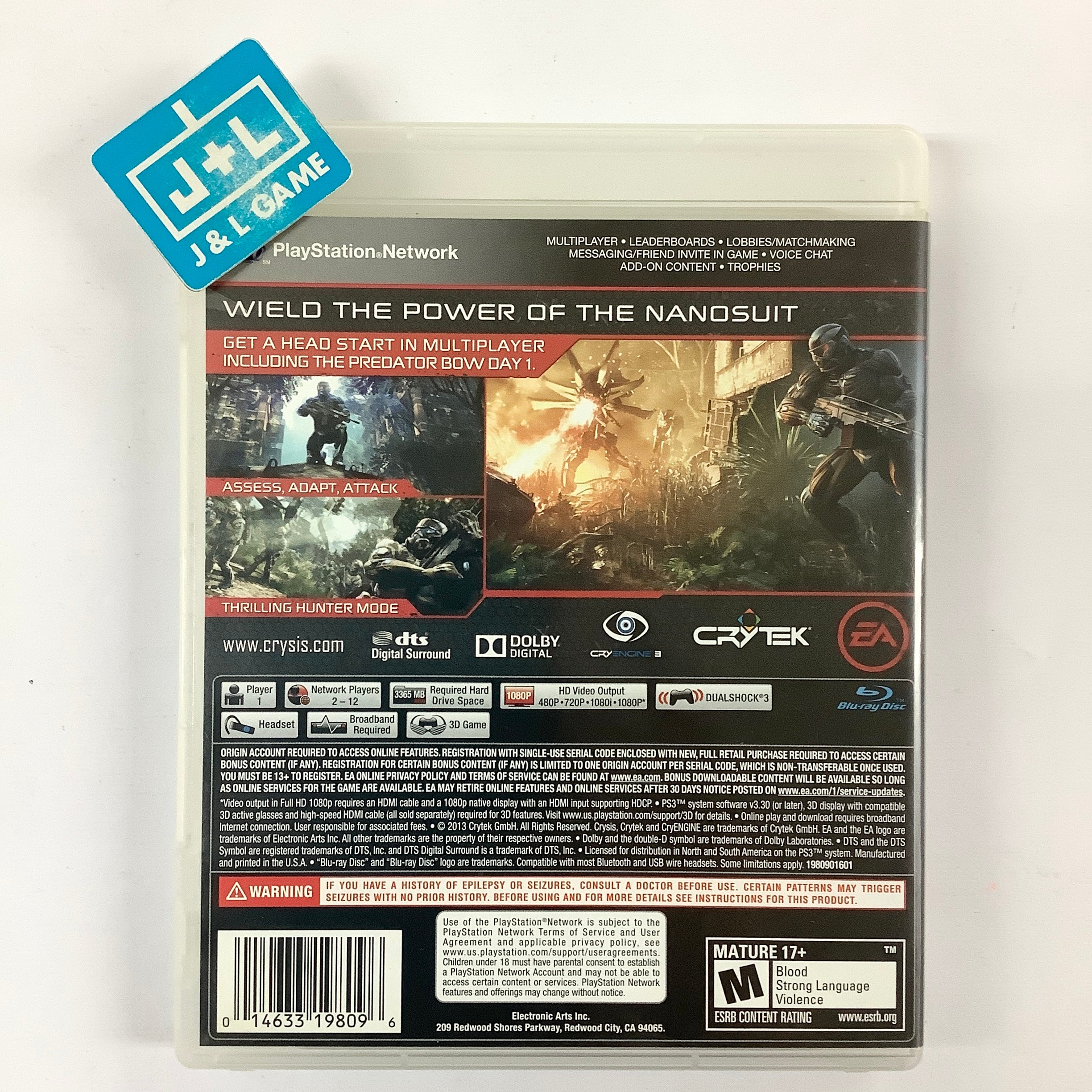 Crysis 3 (Hunter Edition) - (PS3) PlayStation 3 [Pre-Owned] Video Games EA Games   