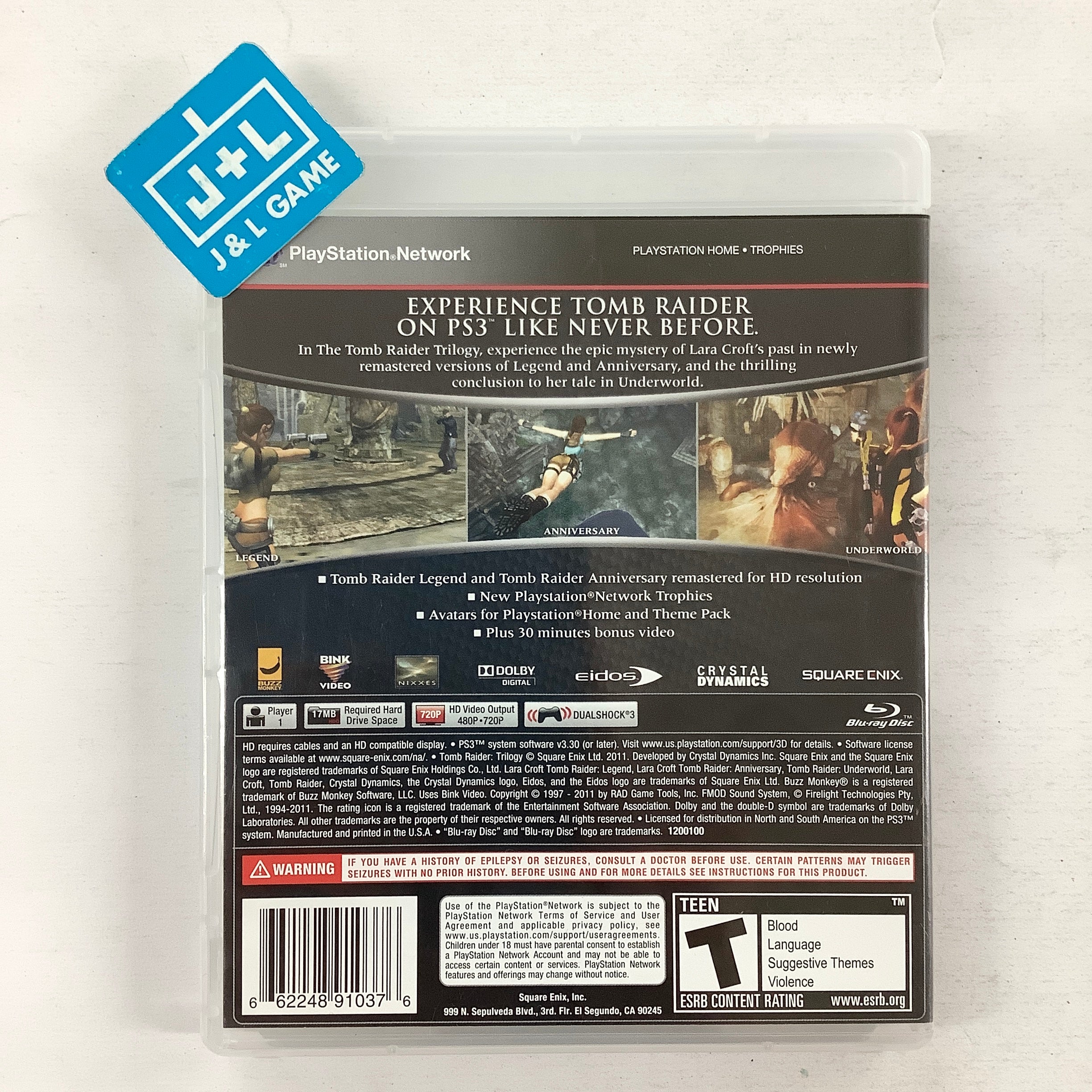The Tomb Raider Trilogy - (PS3) PlayStation 3 [Pre-Owned] Video Games Square Enix