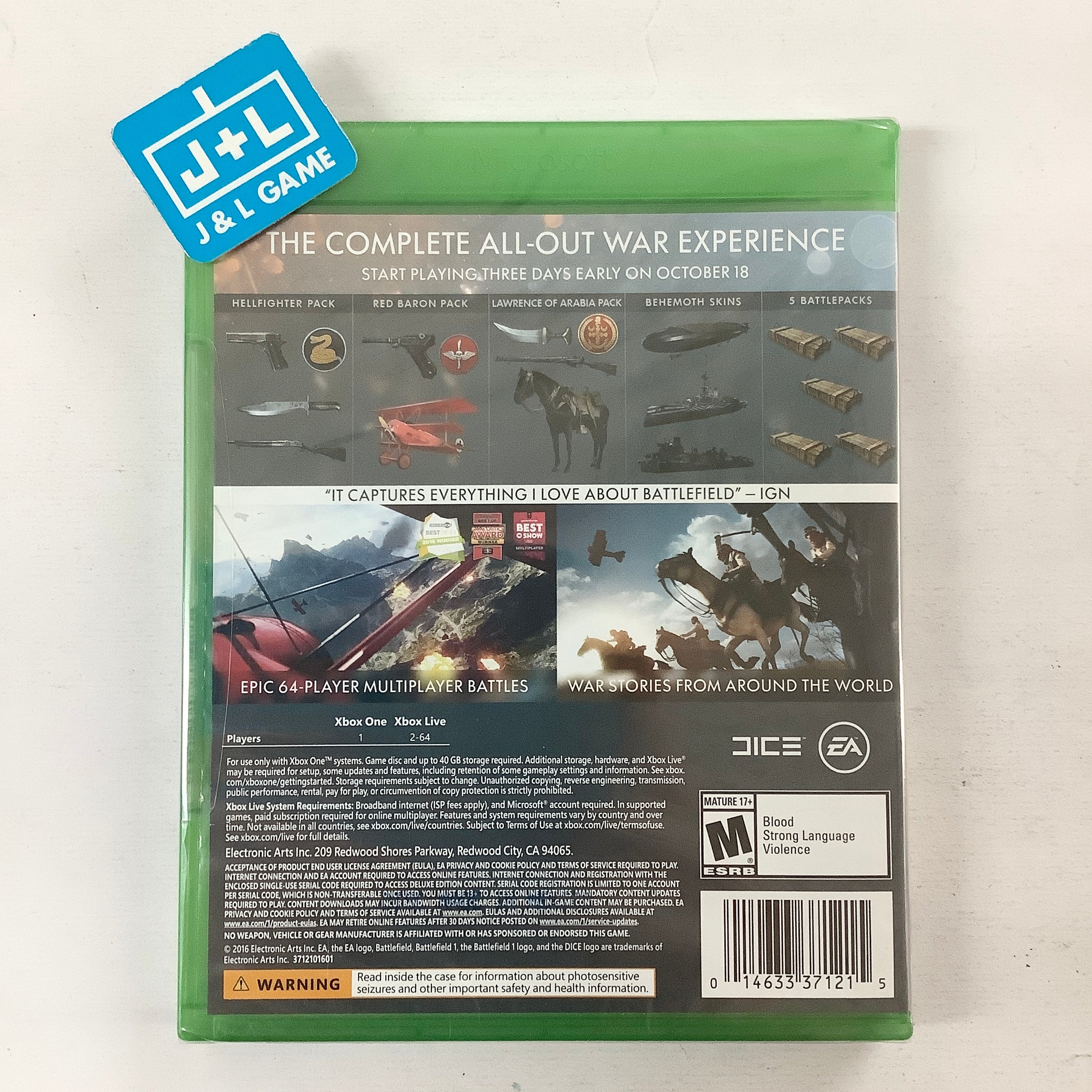 Battlefield 1 (Early Enlister Deluxe Edition) - (XB1) Xbox One Video Games EA Games   