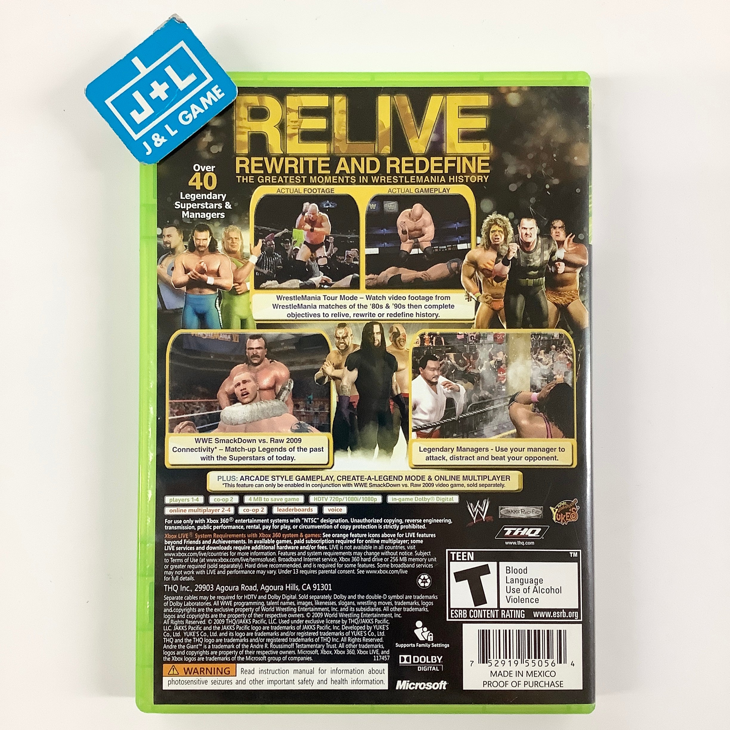 WWE Legends of WrestleMania - Xbox 360 [Pre-Owned] Video Games THQ