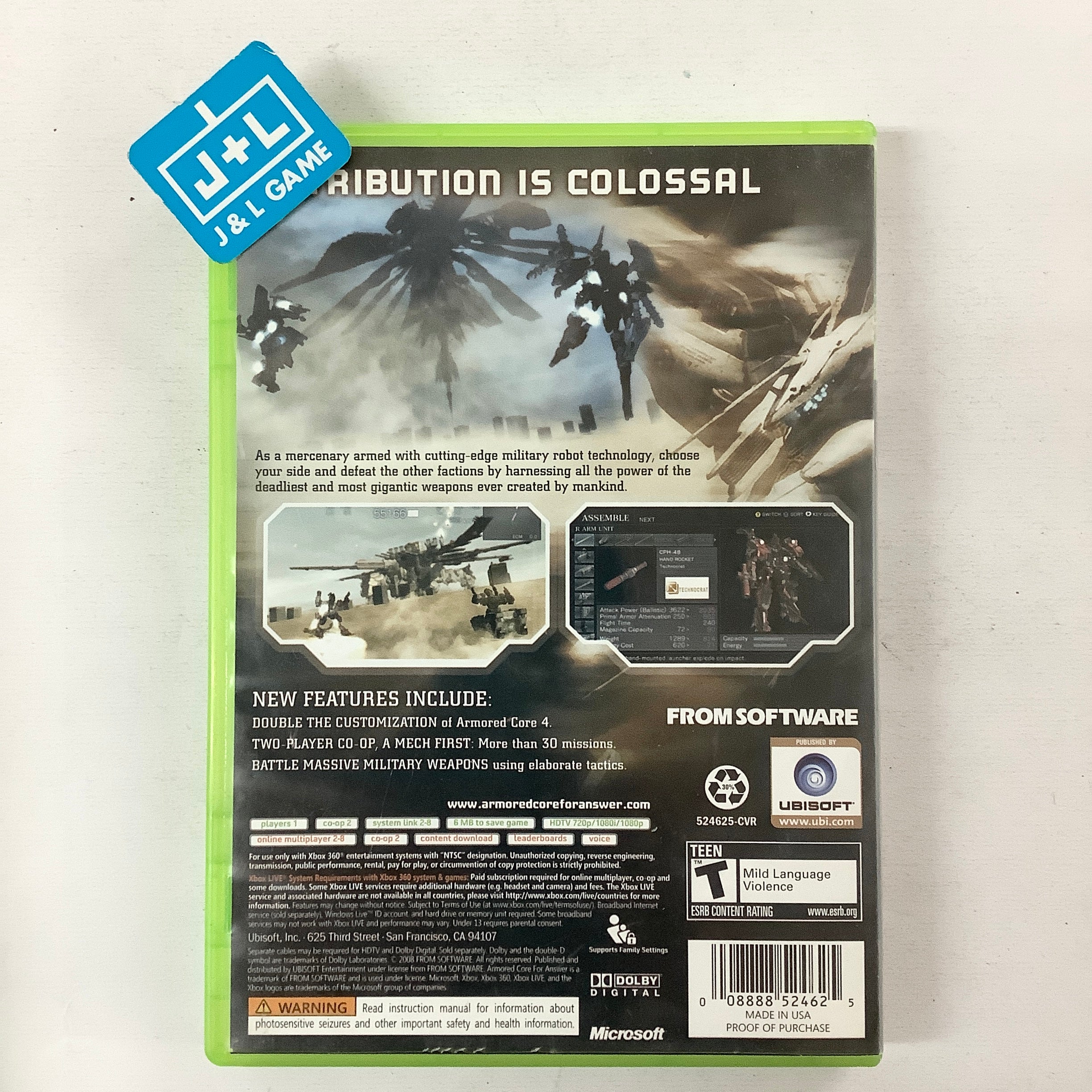 Armored Core: For Answer - Xbox 360 [Pre-Owned] | J&L Game