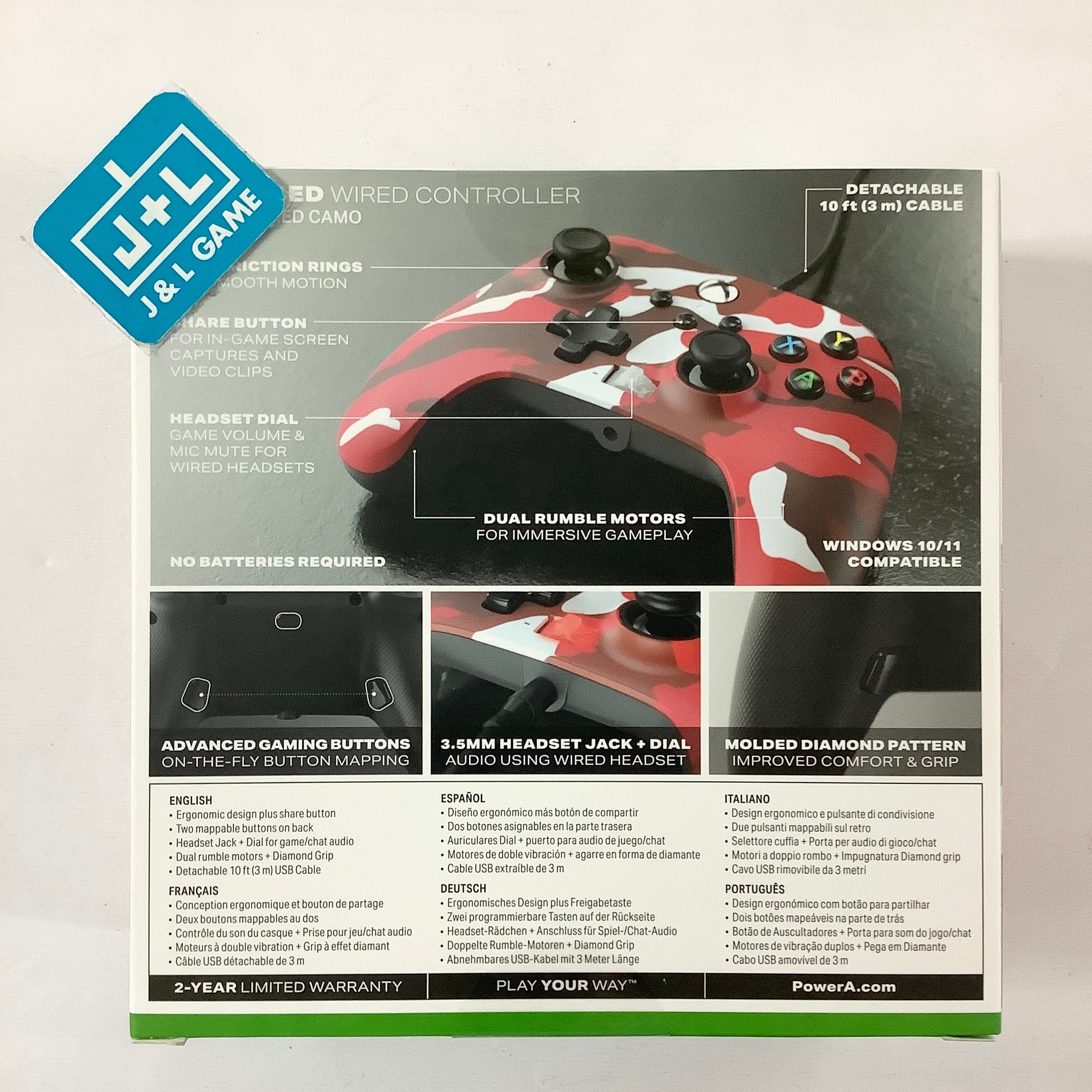 PowerA Enhanced Wired Controller (Red Camo) - (XSX) Xbox Series X ACCESSORIES PowerA   