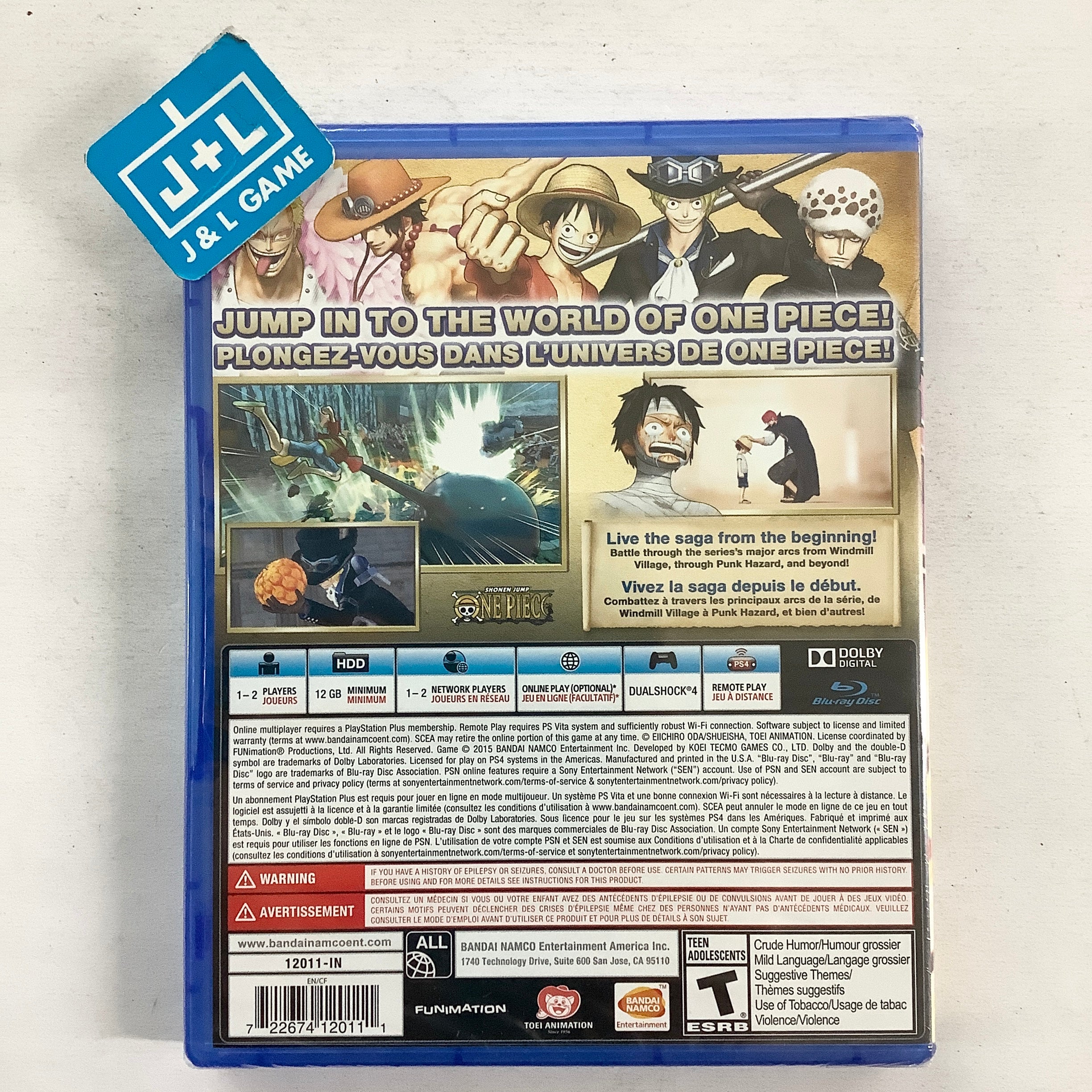 One Piece: Pirate Warriors 3 - (PS4) PlayStation 4 Video Games Bandai Namco Games