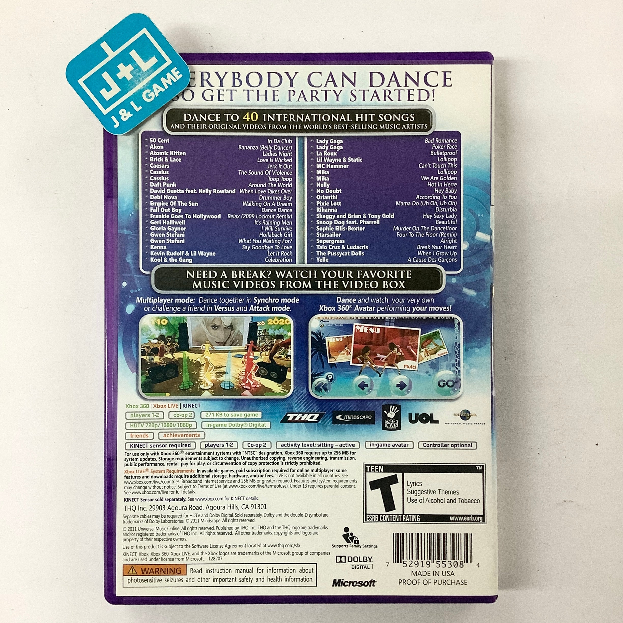 Dance Paradise (Kinect Required) - Xbox 360 [Pre-Owned] Video Games THQ   