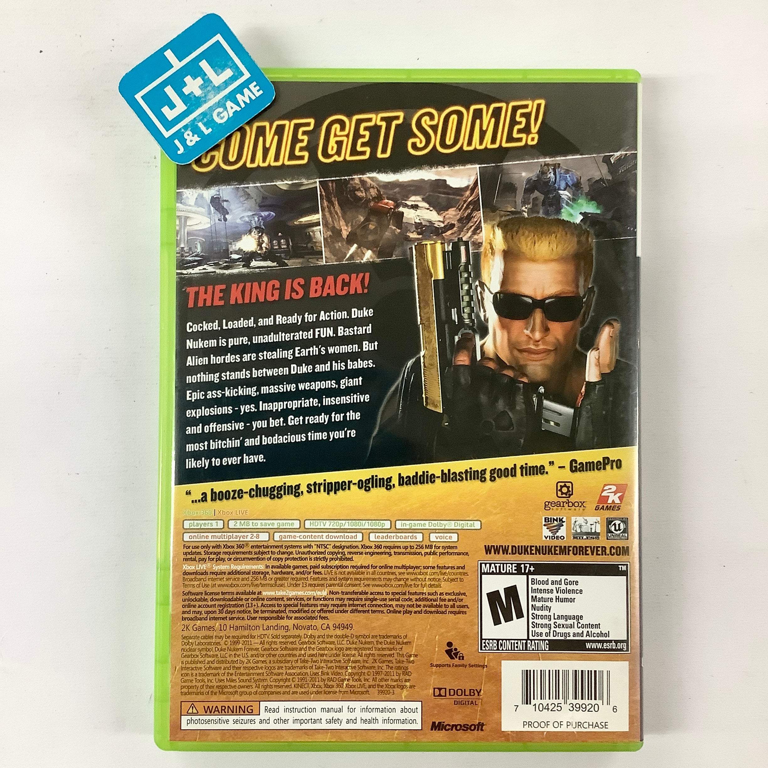 Duke Nukem Forever - Xbox 360 [Pre-Owned] | J&L Game