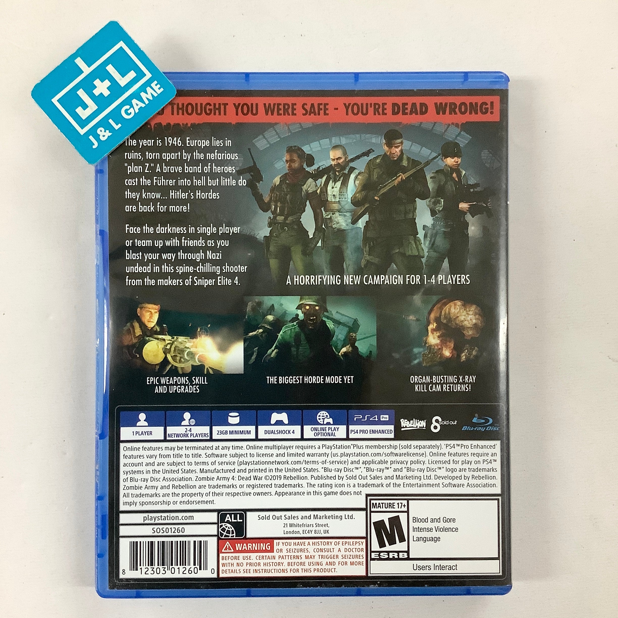 Zombie Army 4: Dead War - (PS4) PlayStation 4 [Pre-Owned] Video Games Sold Out