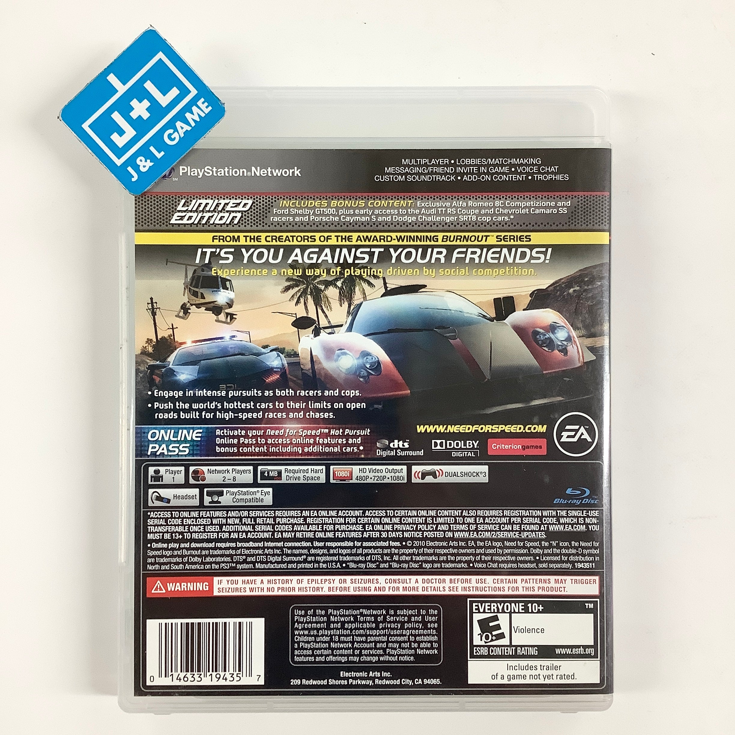 Need for Speed: Hot Pursuit (Limited Edition) - (PS3) PlayStation 3 [Pre-Owned]