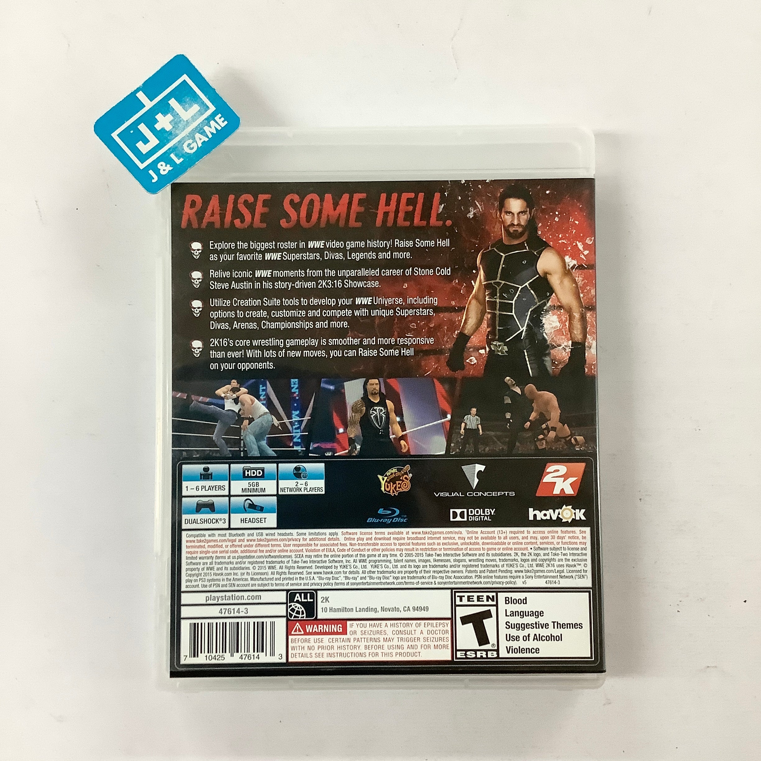 WWE 2K16 - (PS3) PlayStation 3 [Pre-Owned] | J&L Game