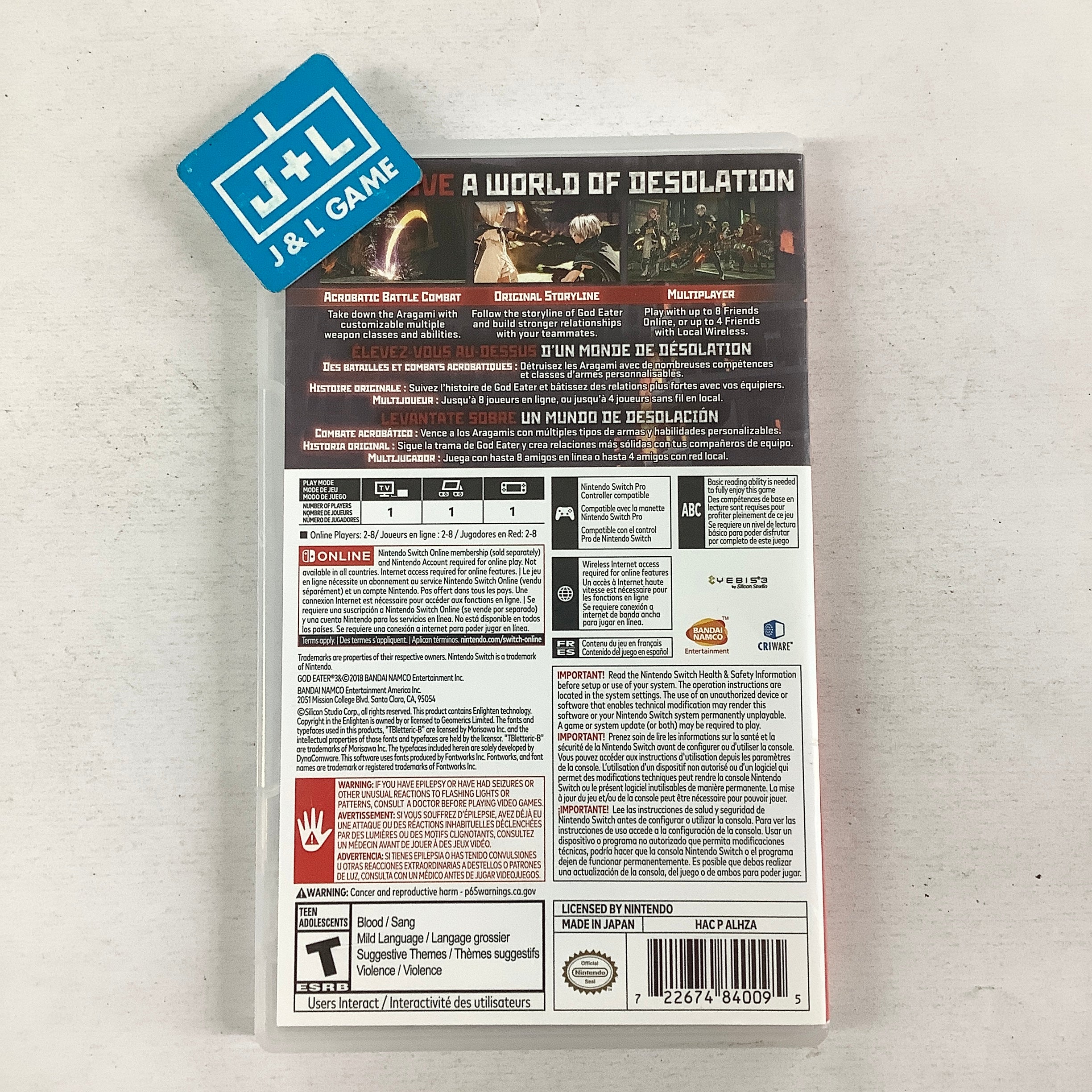 God Eater 3 - (NSW) Nintendo Switch [Pre-Owned] Video Games BANDAI NAMCO Entertainment