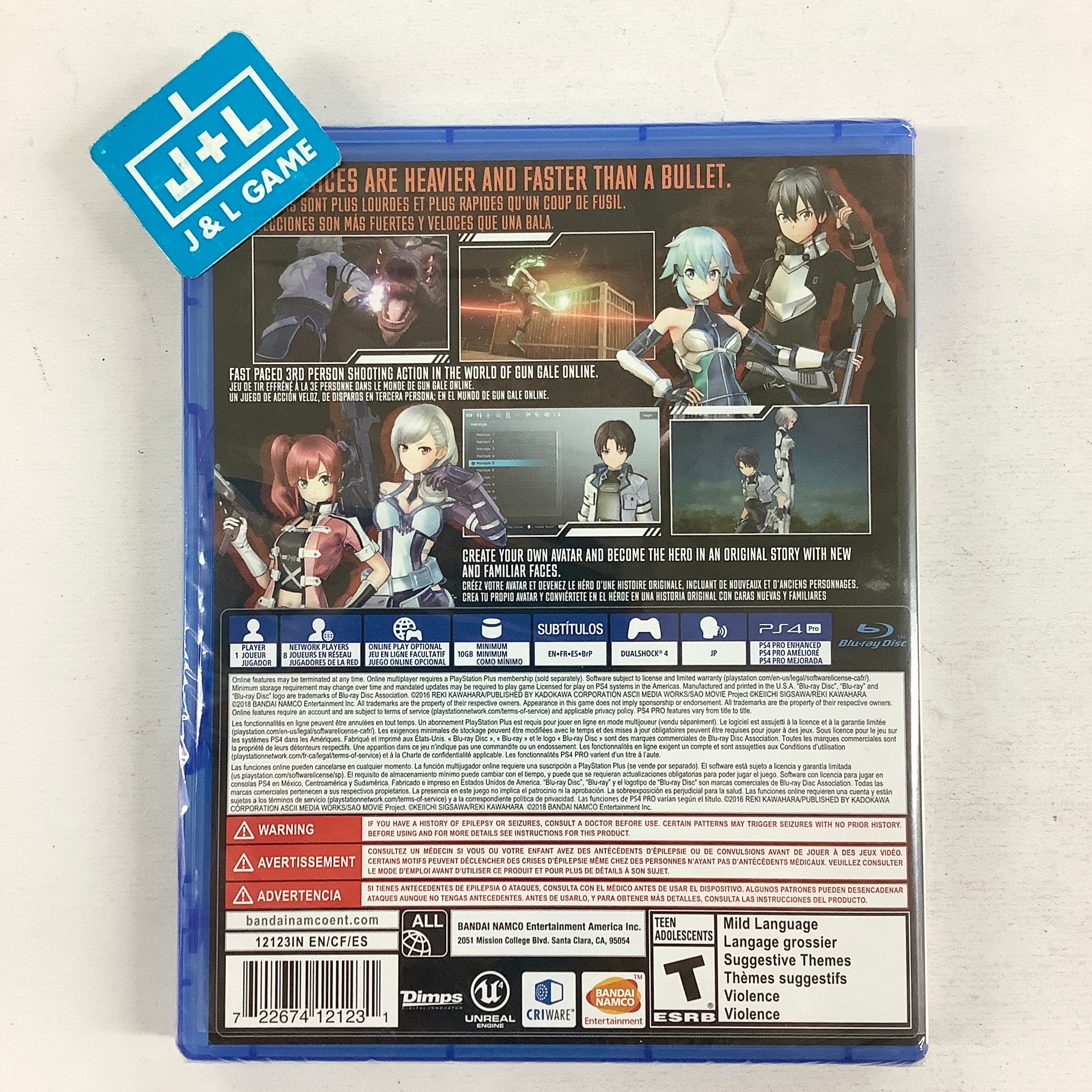 Sword Art Online: Fatal Bullet - (PS4) PlayStation 4 Video Games Bandai Namco Games