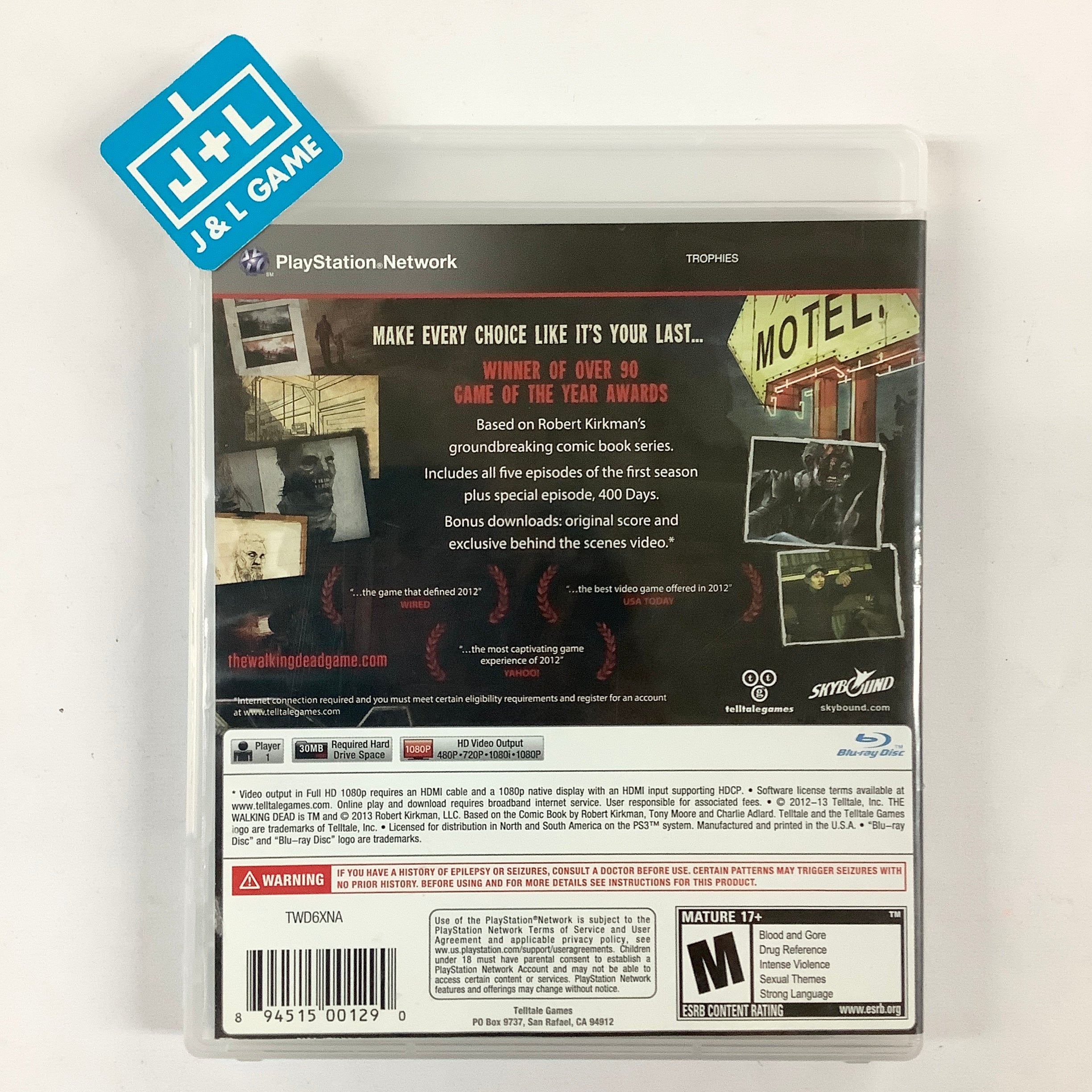 The Walking Dead: A Telltale Games Series - Game of the Year Edition - (PS3) PlayStation 3 [Pre-Owned] Video Games Telltale Games   