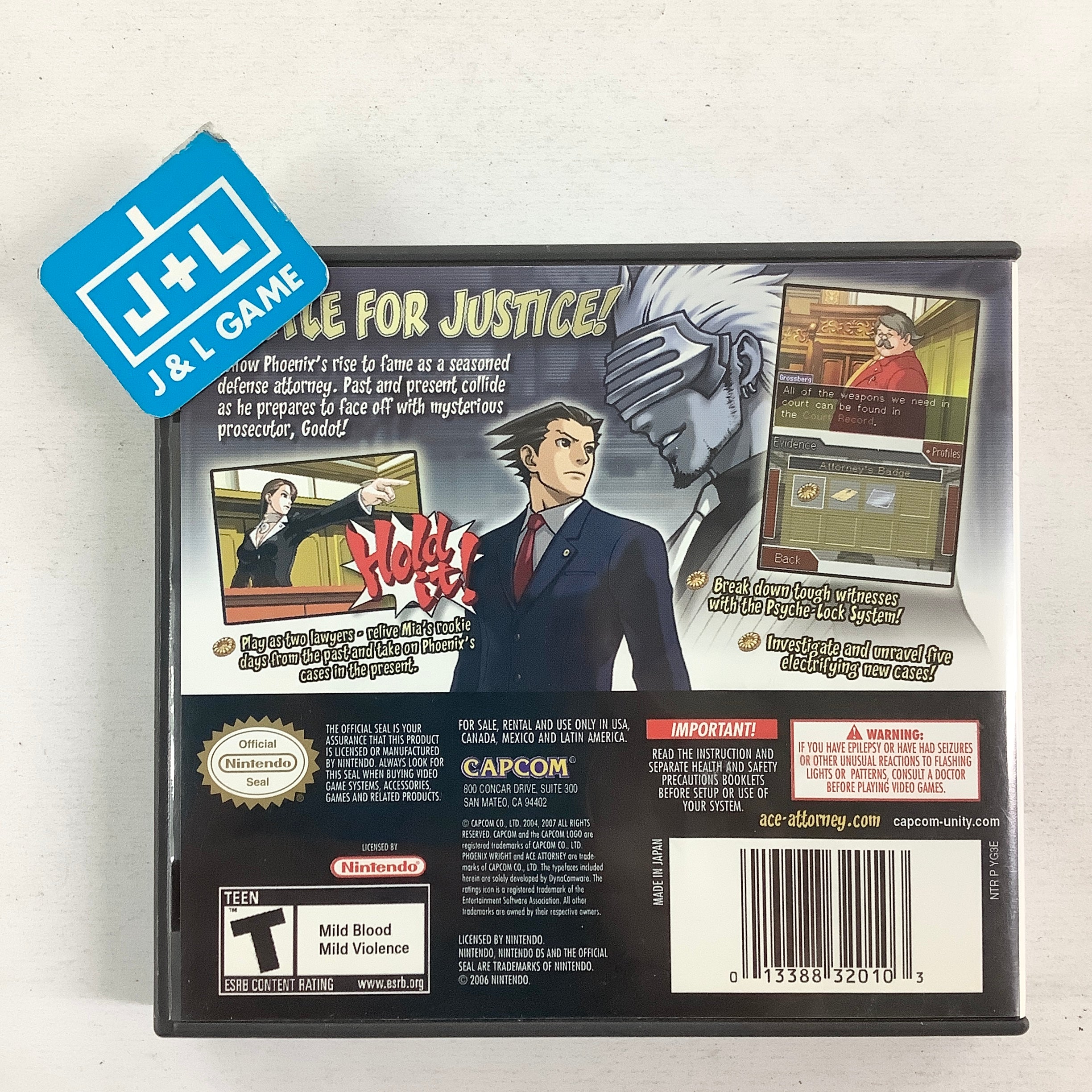 Phoenix Wright: Ace Attorney - Trials and Tribulations - (NDS) Nintendo DS [Pre-Owned] Video Games Capcom