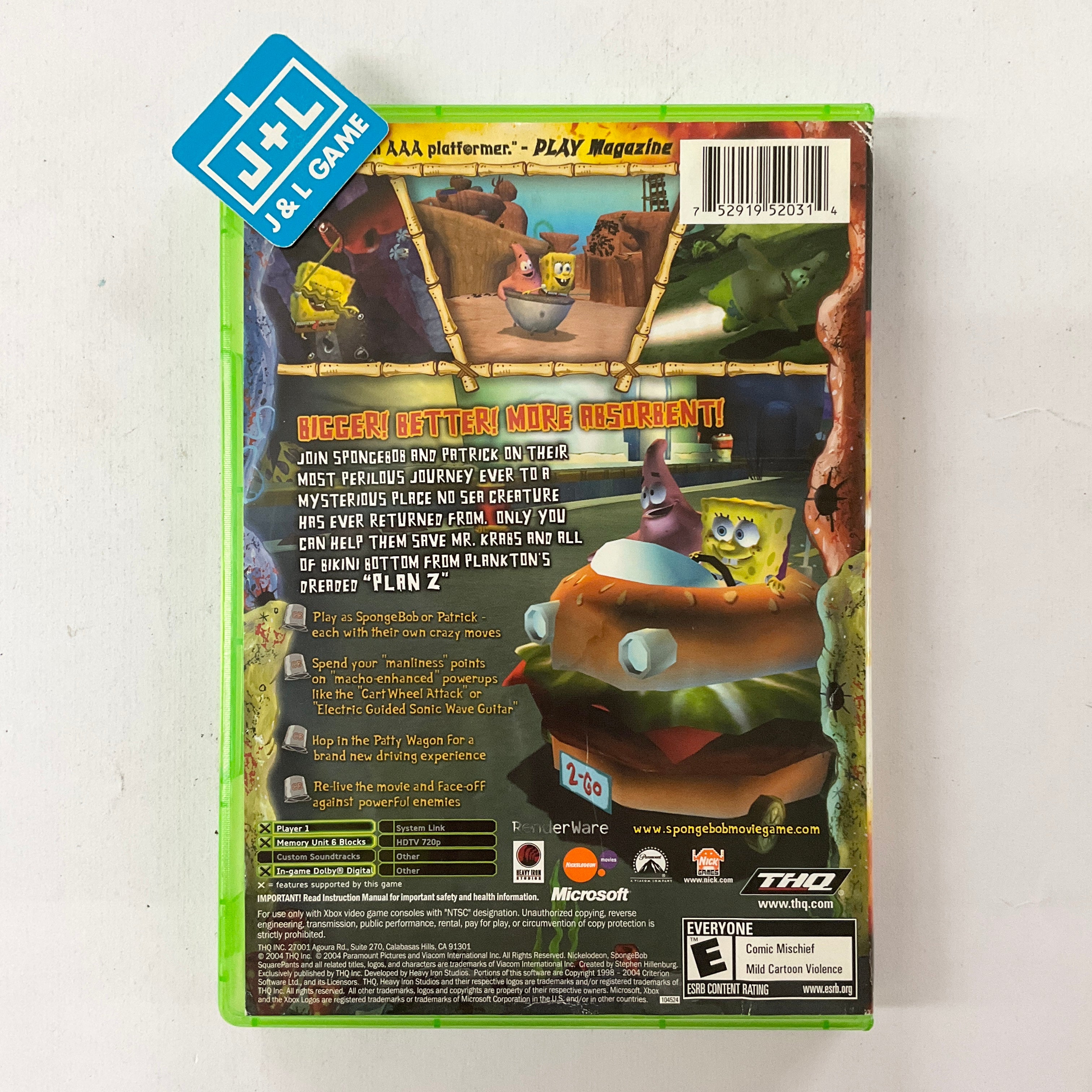 The SpongeBob SquarePants Movie - (XB) Xbox [Pre-Owned] Video Games THQ