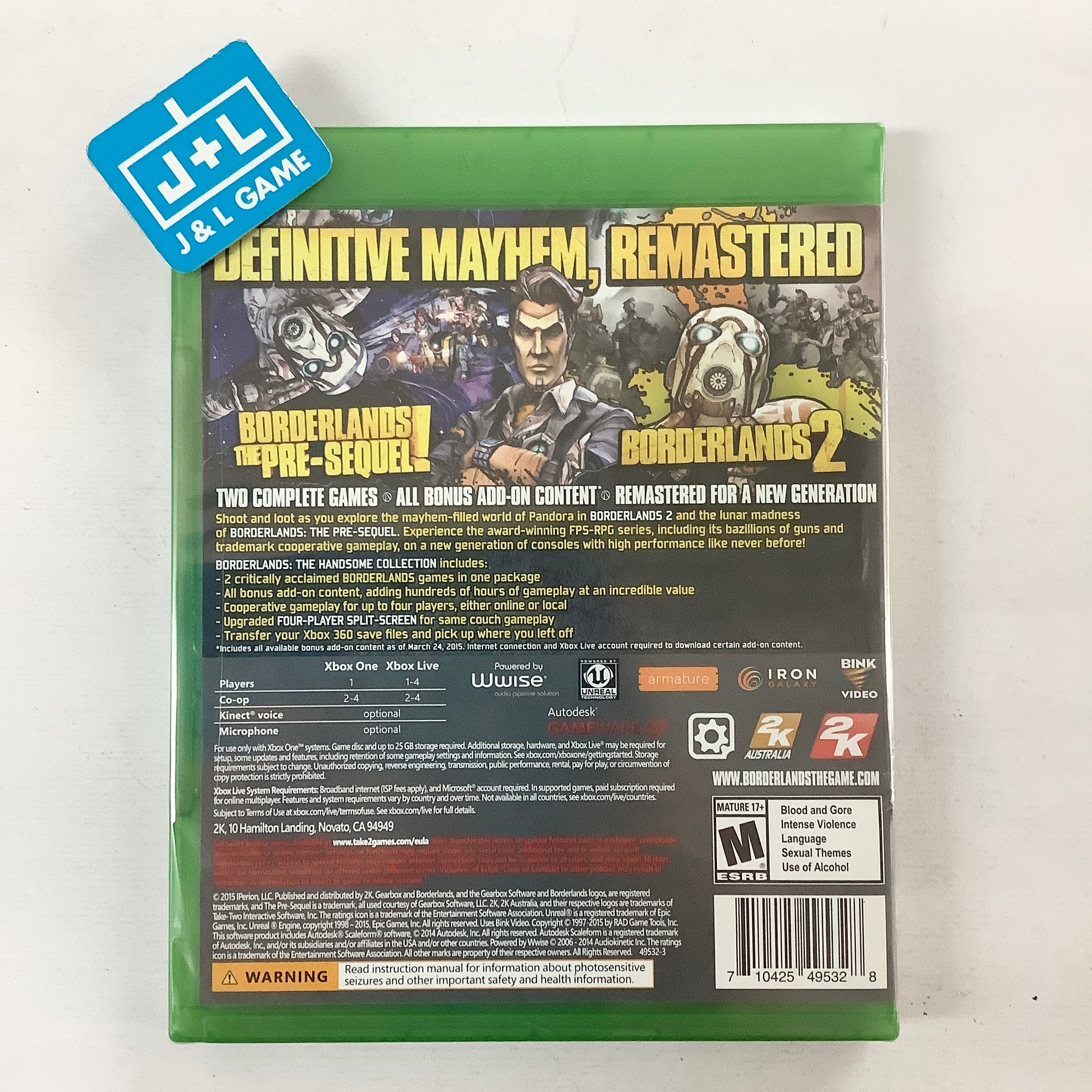 Borderlands: The Handsome Collection - (XB1) Xbox One Video Games 2K Games   