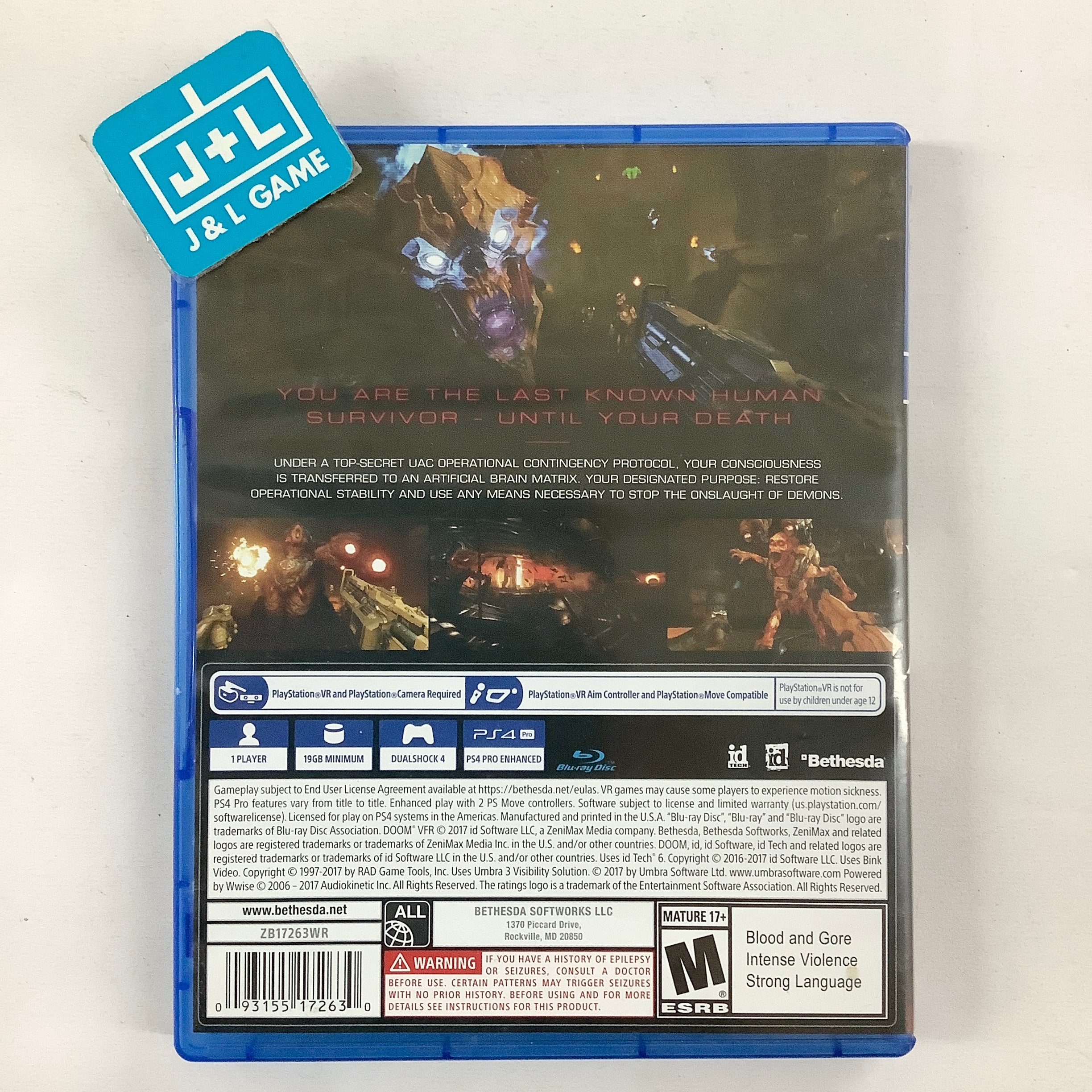 DOOM VFR (PlayStation VR) - (PS4) PlayStation 4 [Pre-Owned] | J&L Game