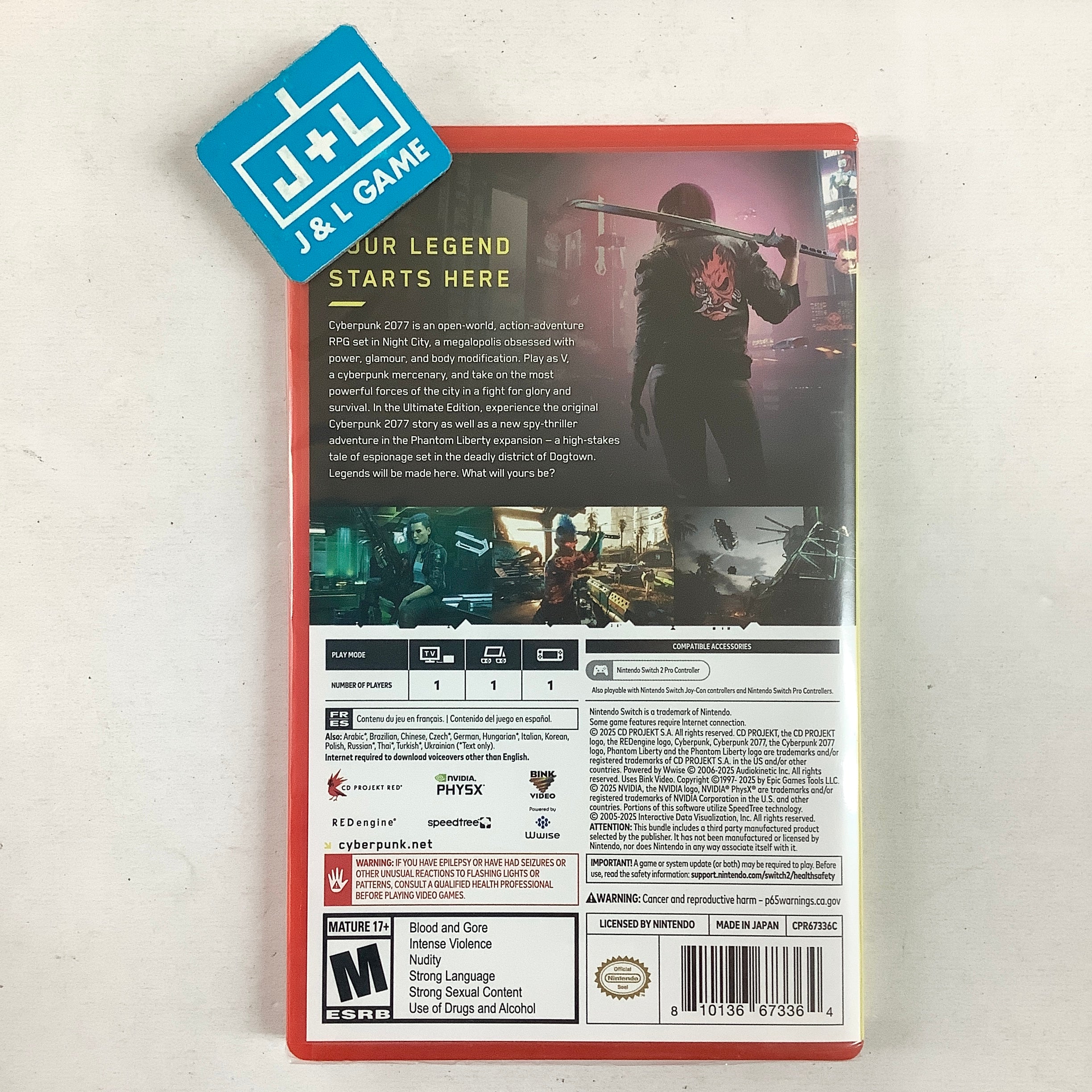 Cyberpunk 2077: Ultimate Edition - (NS2) Nintendo Switch 2 Video Games CD Projekt Red