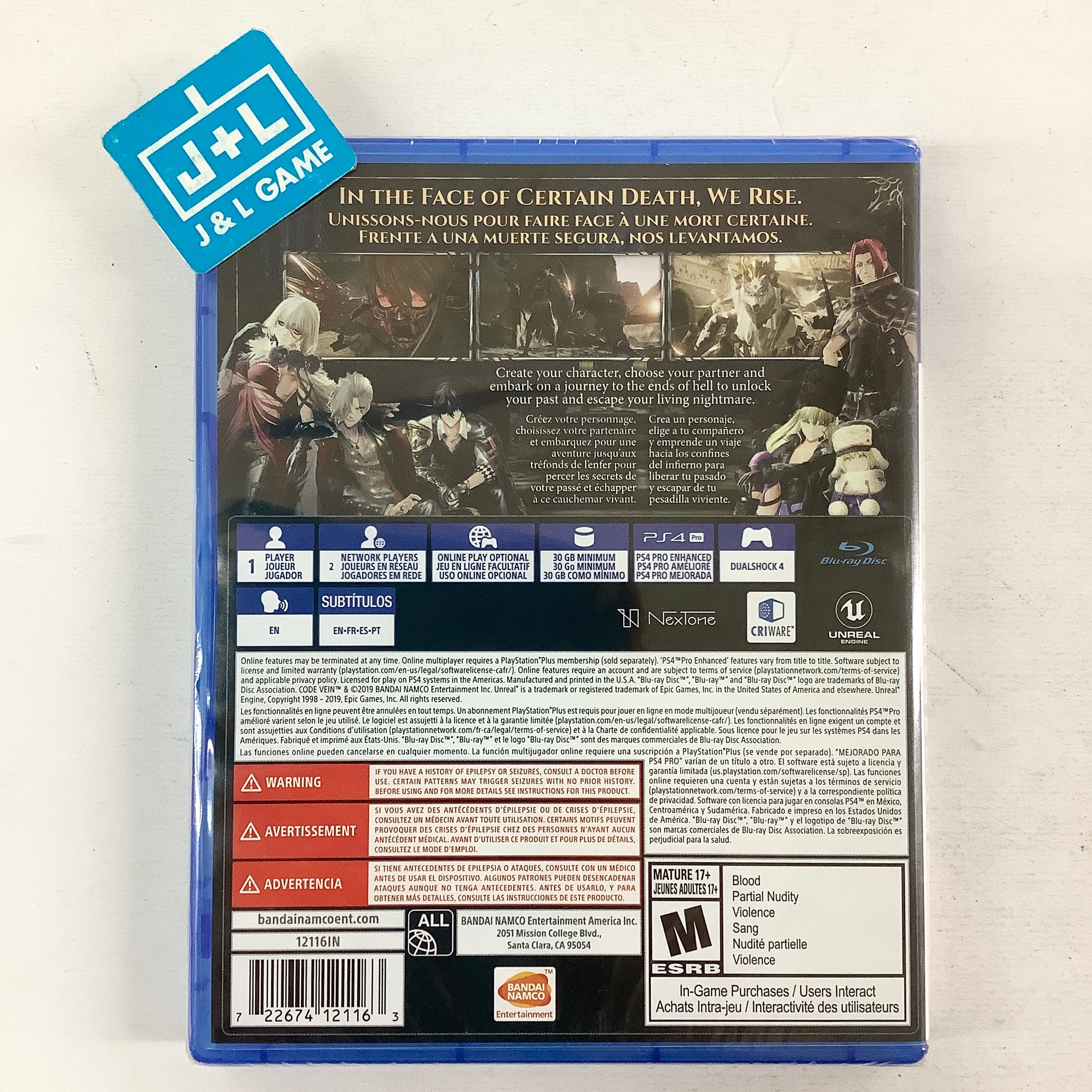 Code Vein - (PS4) PlayStation 4 Video Games Bandai Namco