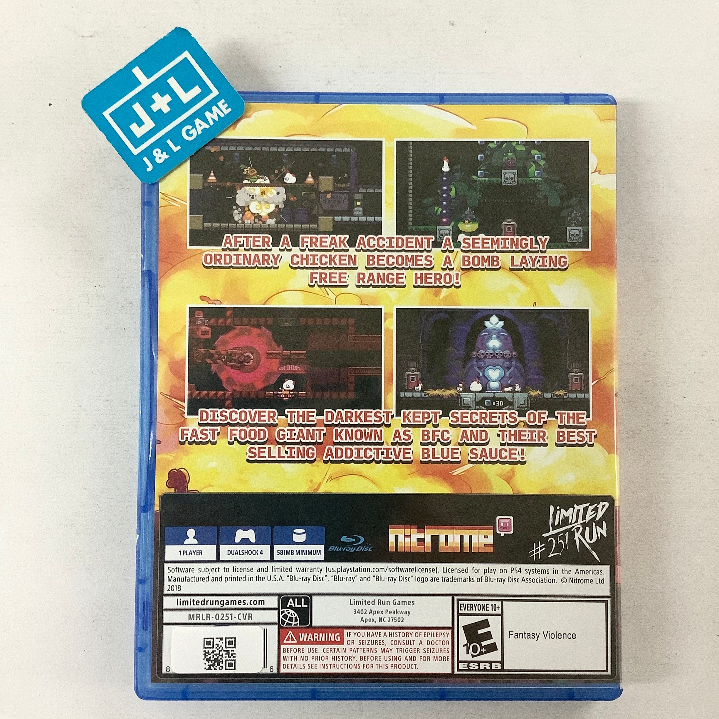 Bomb Chicken (Limited Run #251) - (PS4) PlayStation 4 [Pre-Owned] Video Games Limited Run Games   