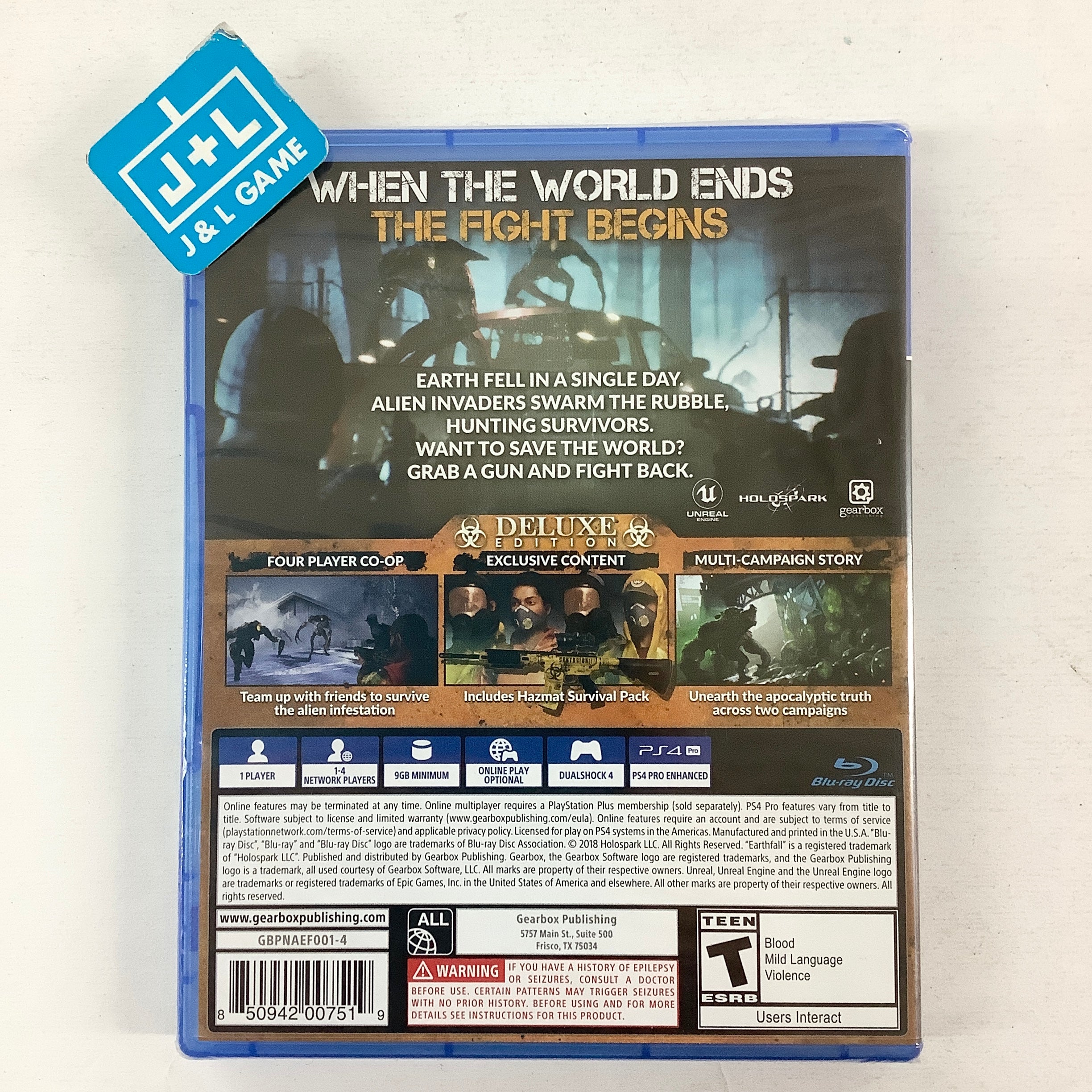 Earthfall: Deluxe Edition - (PS4) PlayStation 4 Video Games Gearbox Publishing