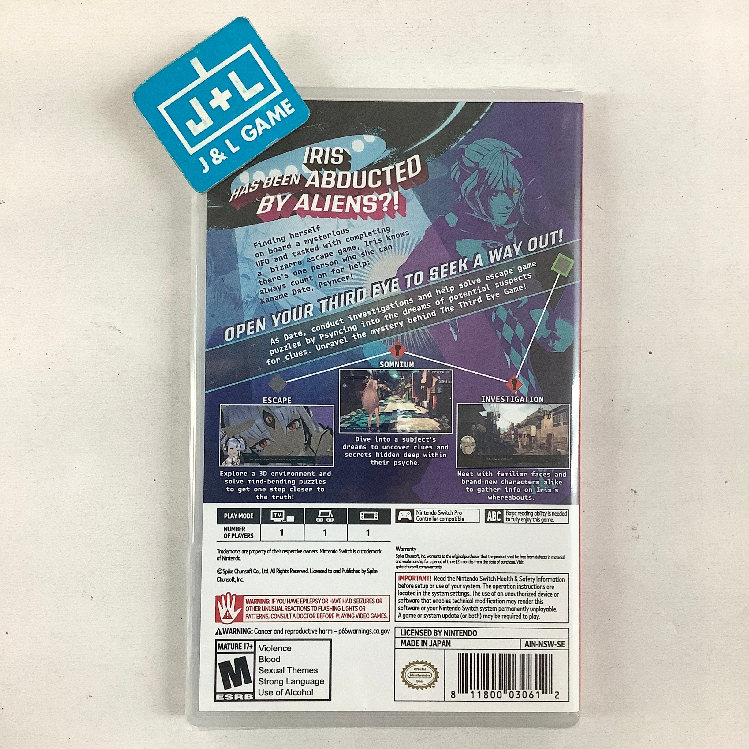No Sleep For Kaname Date - From AI: The Somnium Files - (NSW) Nintendo Switch Video Games Spike Chunsoft
