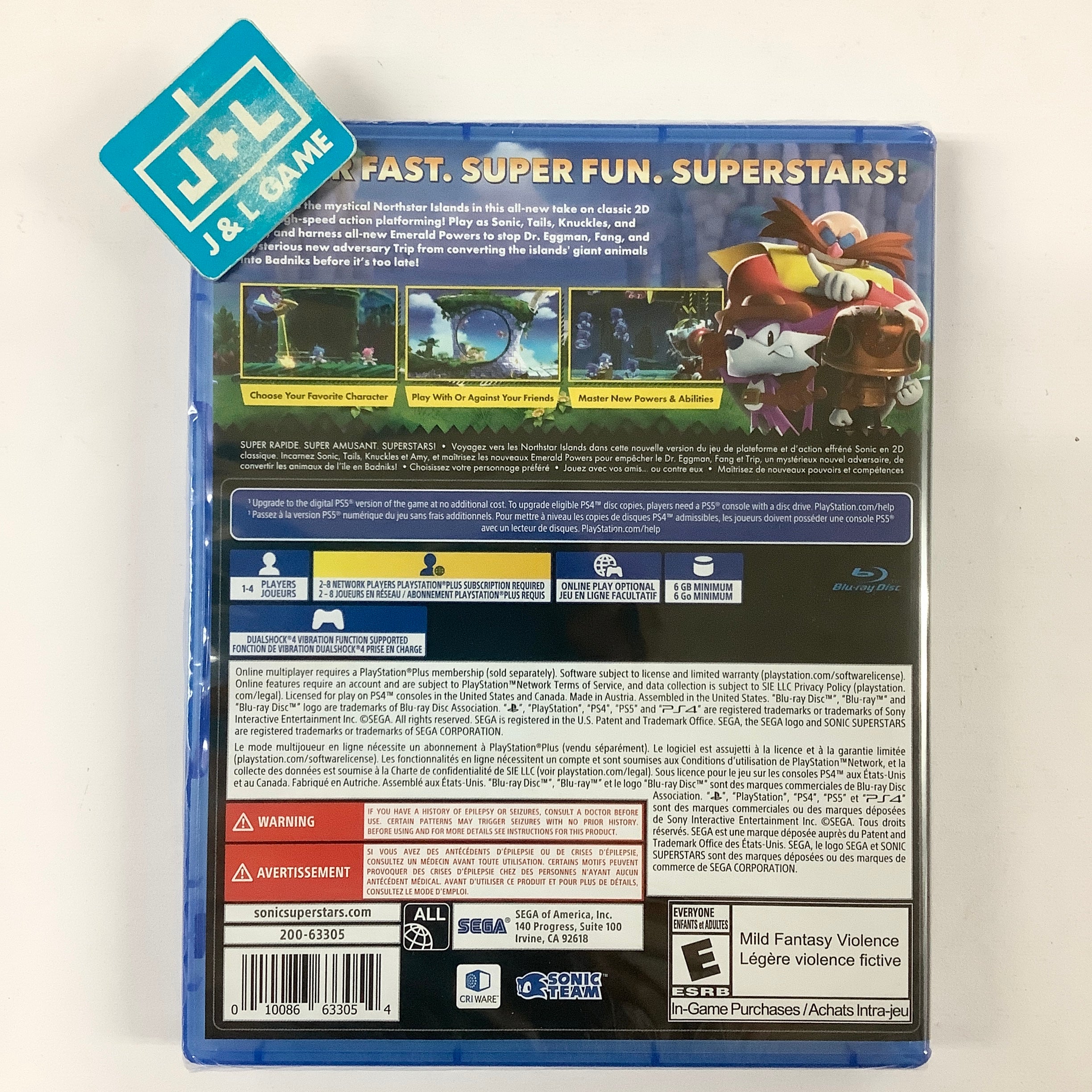 Sonic Superstars - (PS4) PlayStation 4 Video Games SEGA   