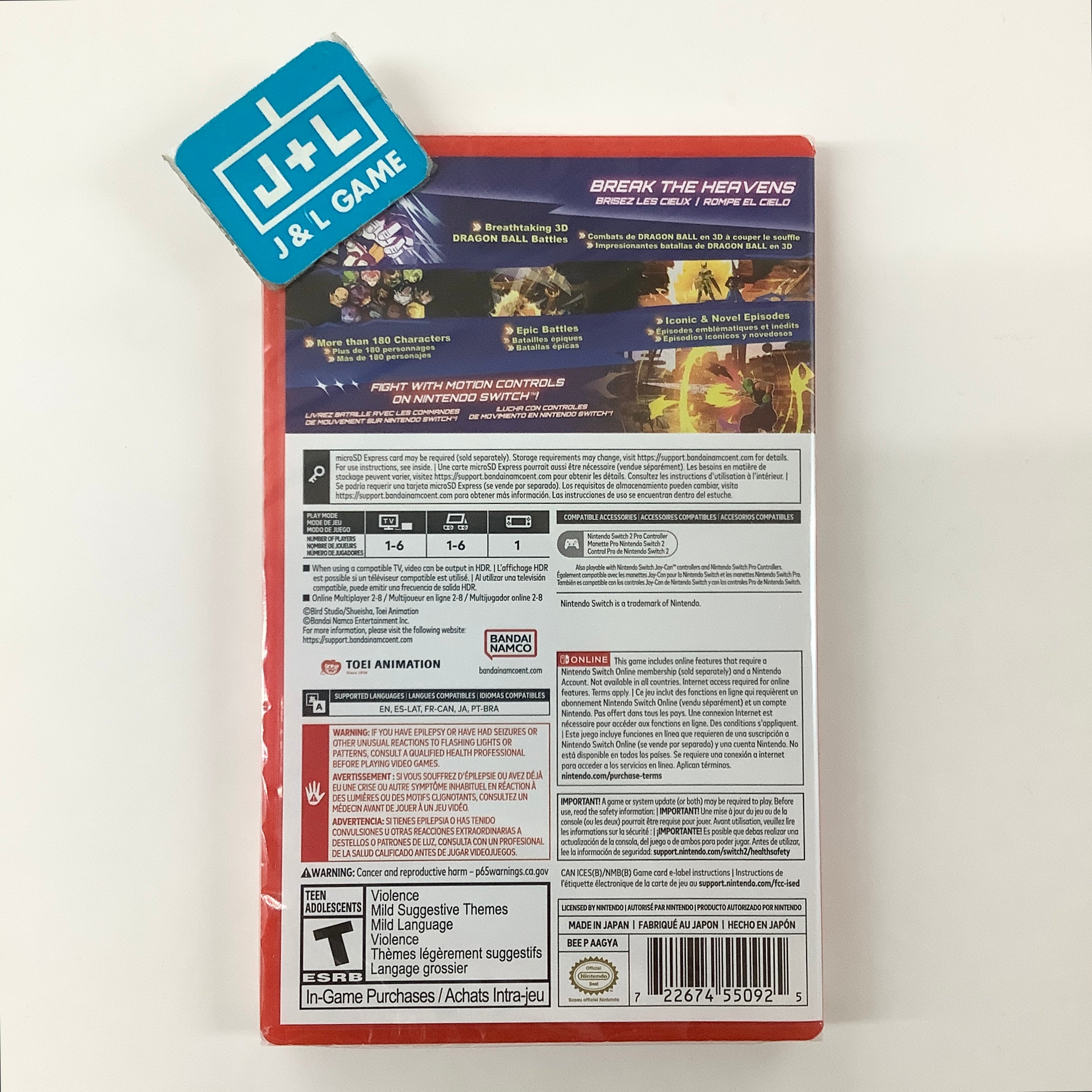 Dragon Ball Sparking! Zero - (NS2) Nintendo Switch 2 Video Games Bandai Namco