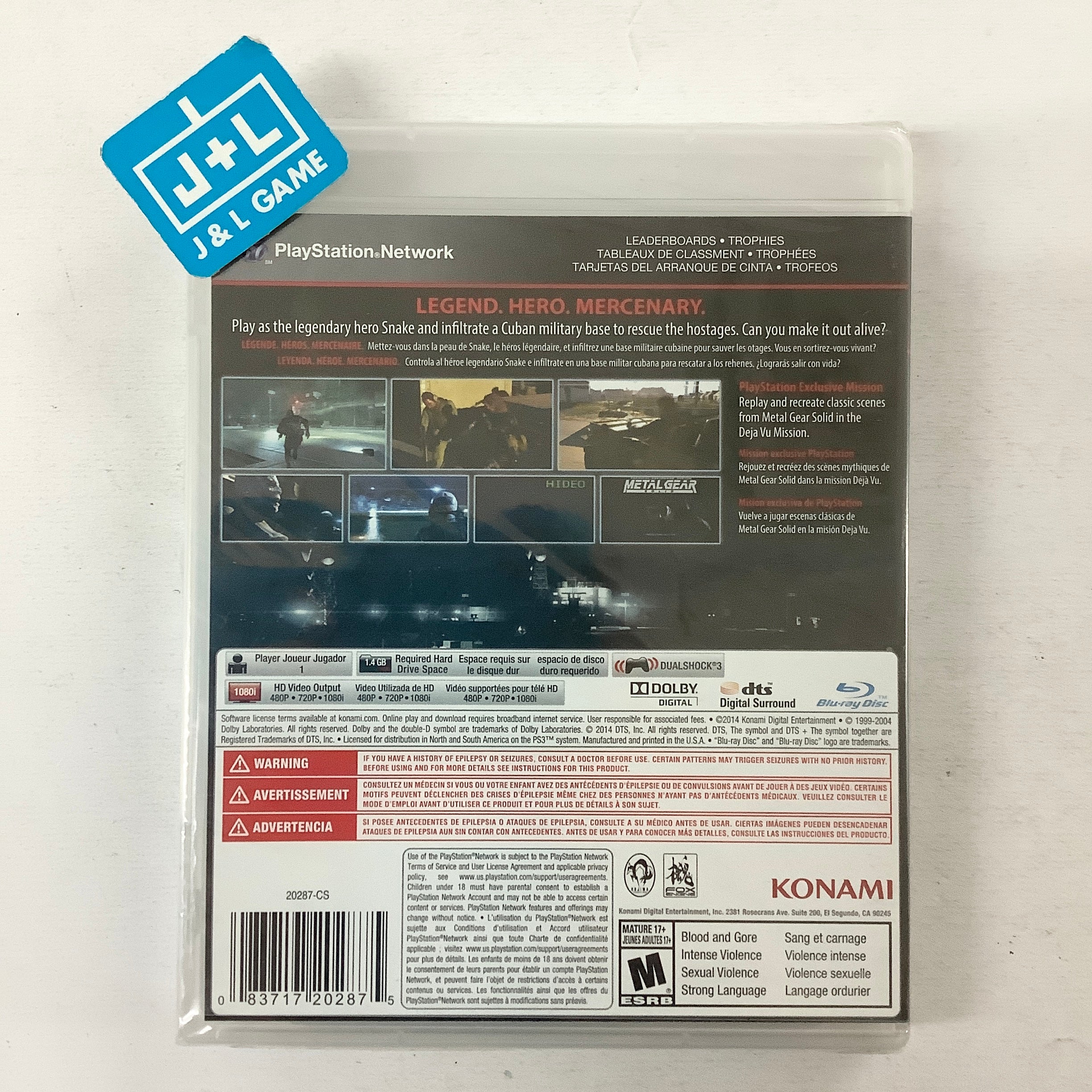 Metal Gear Solid V: Ground Zeroes - (PS3) PlayStation 3 Video Games Konami   