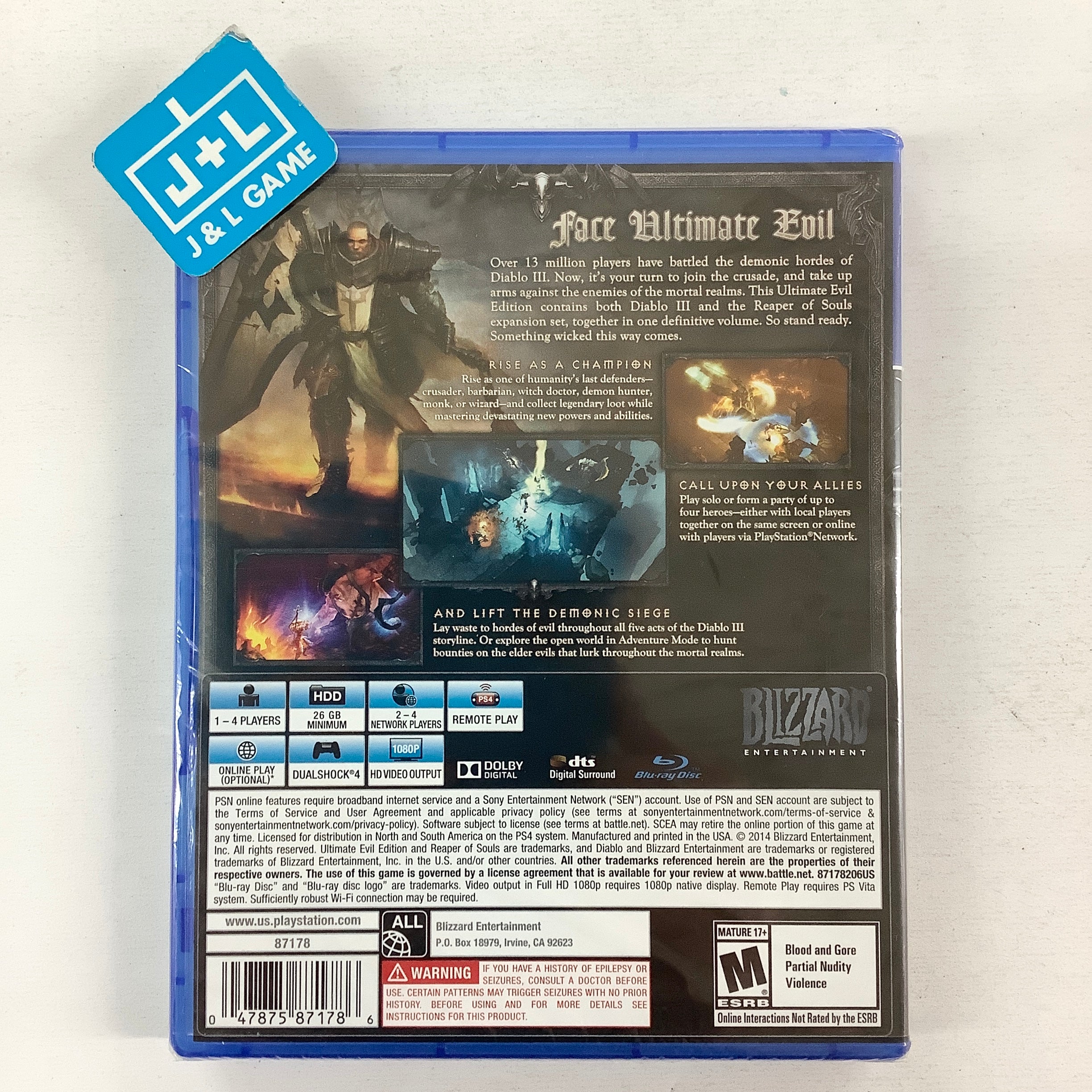 Diablo III: Ultimate Evil Edition - (PS4) PlayStation 4 Video Games Blizzard Entertainment