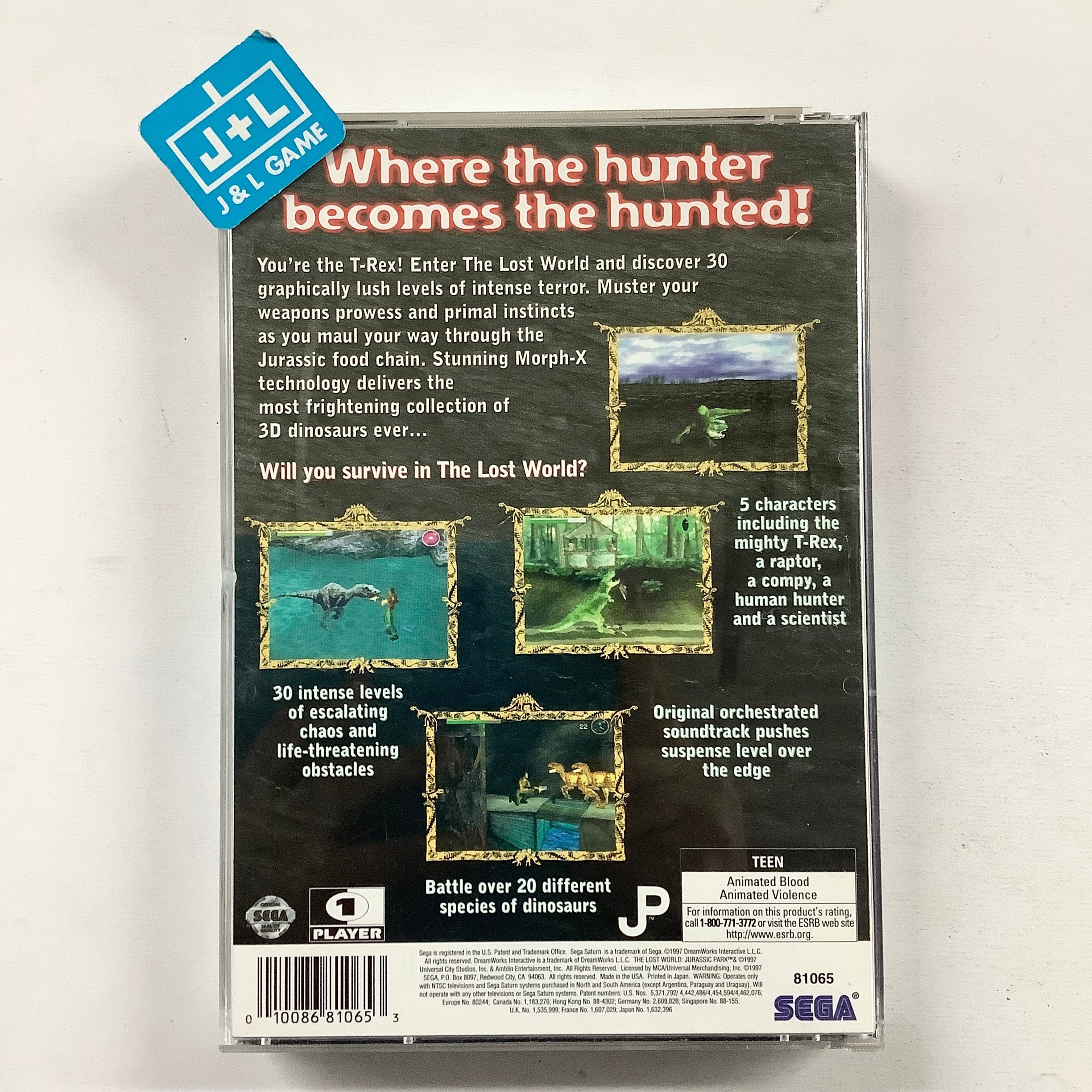 The Lost World: Jurassic Park - (SS) SEGA Saturn [Pre-Owned] Video Games SEGA
