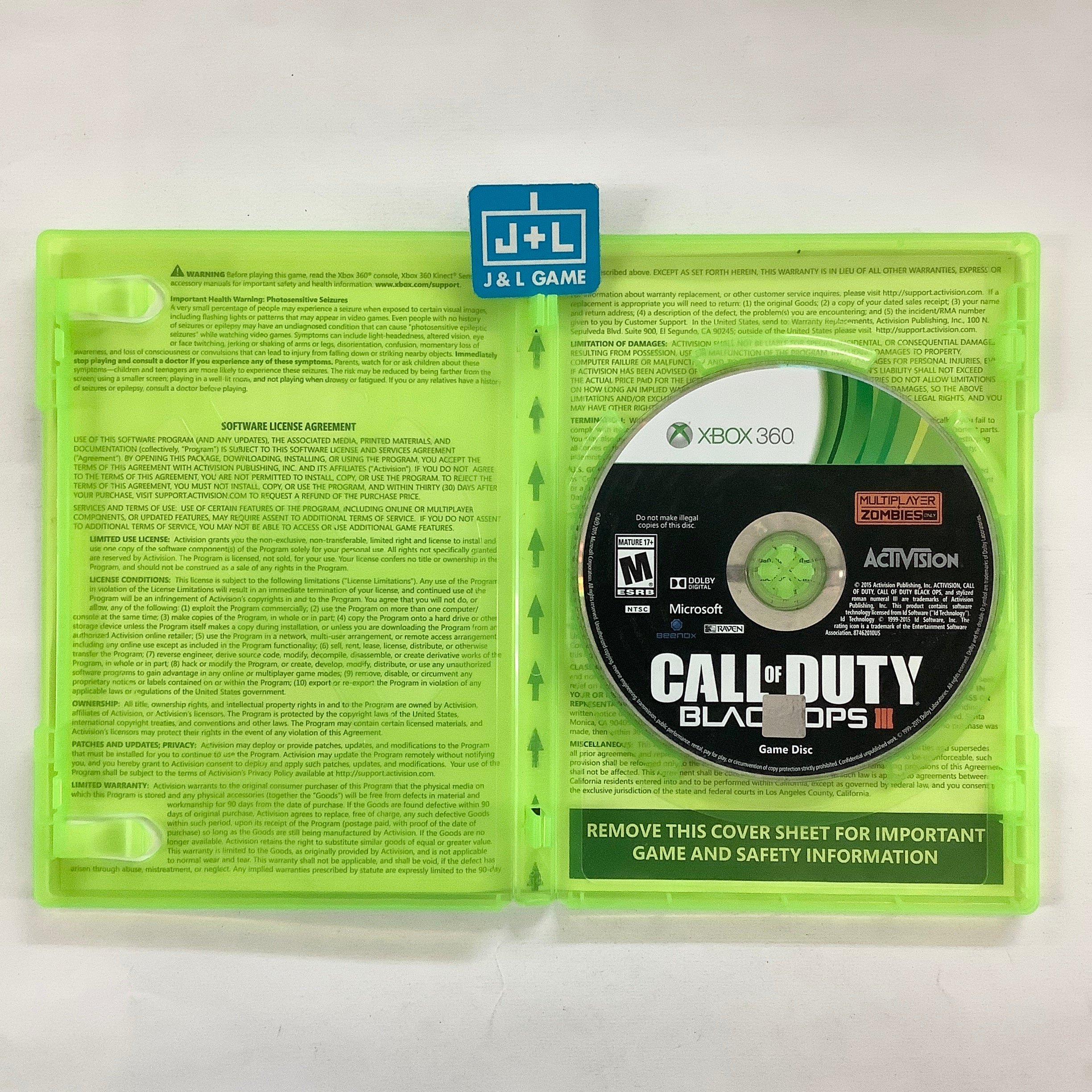 Call of Duty Black Ops III  (Multiplayer + Zombies Only) - Xbox 360 [Pre-Owned] Video Games ACTIVISION   