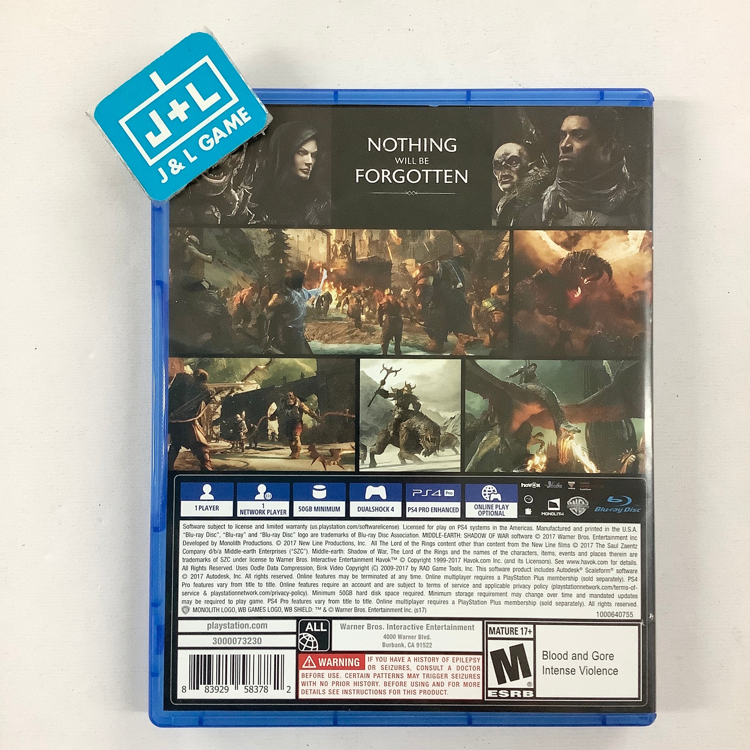 Middle-Earth: Shadow of War - (PS4) PlayStation 4 [Pre-Owned] Video Games Warner Bros. Interactive Entertainment