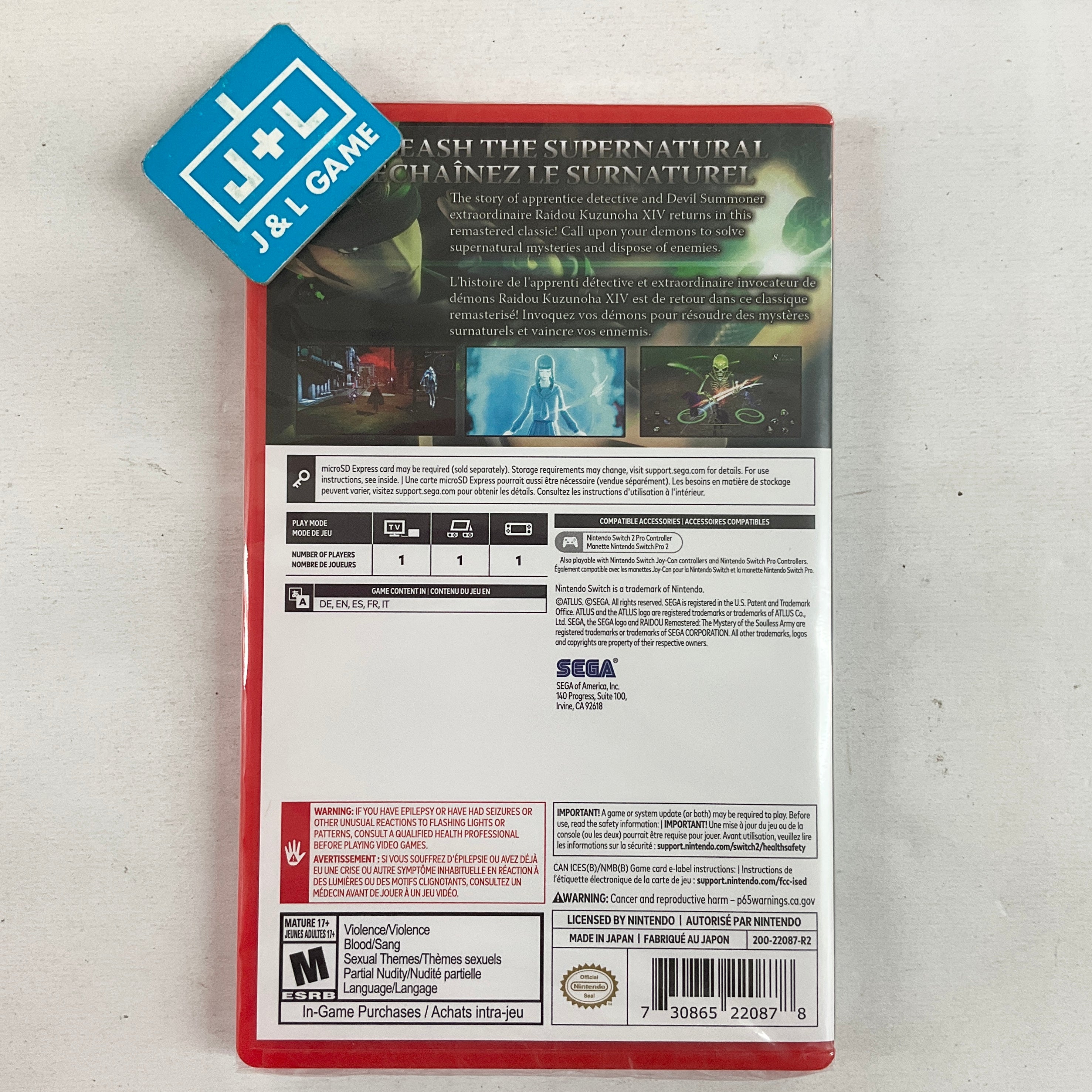 Raidou: Remastered – The Mystery of the Soulless Army Launch Edition - (NS2) Nintendo Switch 2 Video Games SEGA
