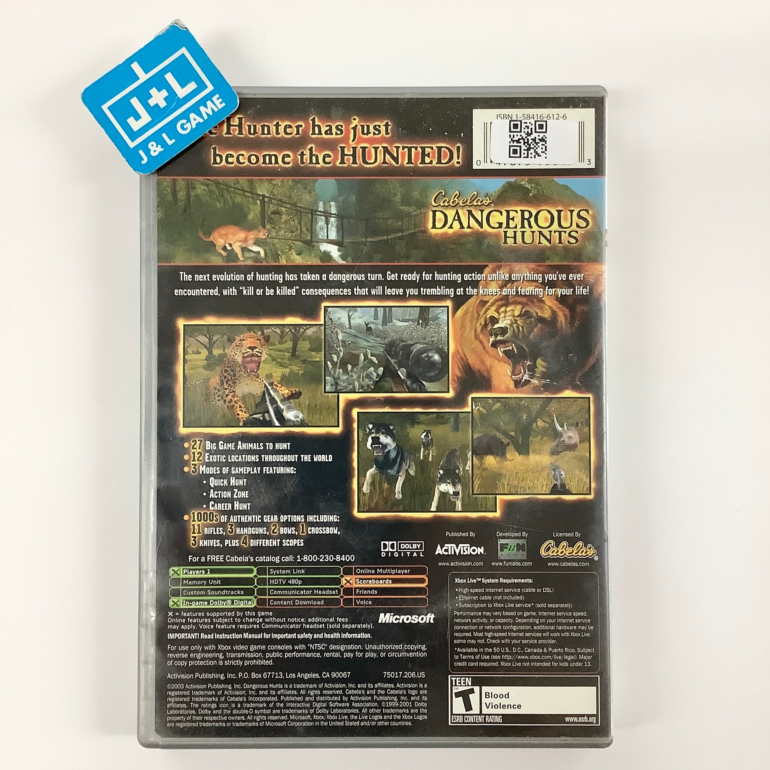 Cabela's Dangerous Hunts (Platinum Hits) - (XB) Xbox [Pre-Owned] Video Games Activision