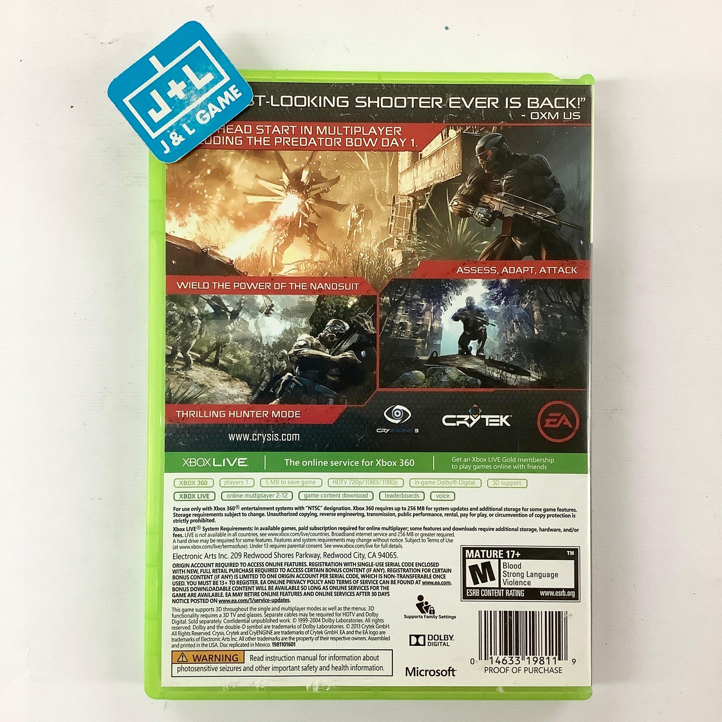 Crysis 3 (Hunter Edition) - Xbox 360 [Pre-Owned] Video Games Electronic Arts   
