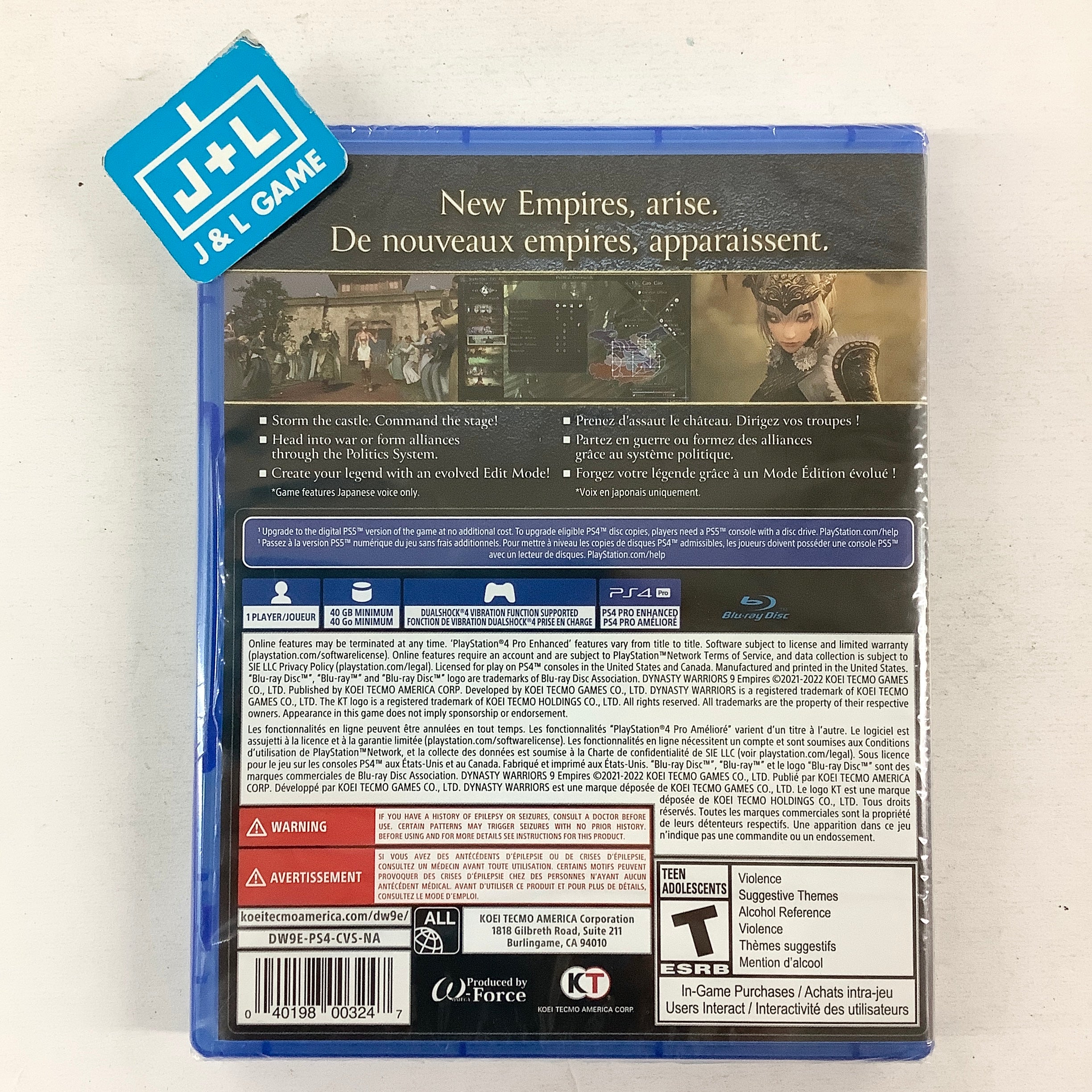 Dynasty Warriors 9 Empires - (PS4) PlayStation 4 Video Games KT