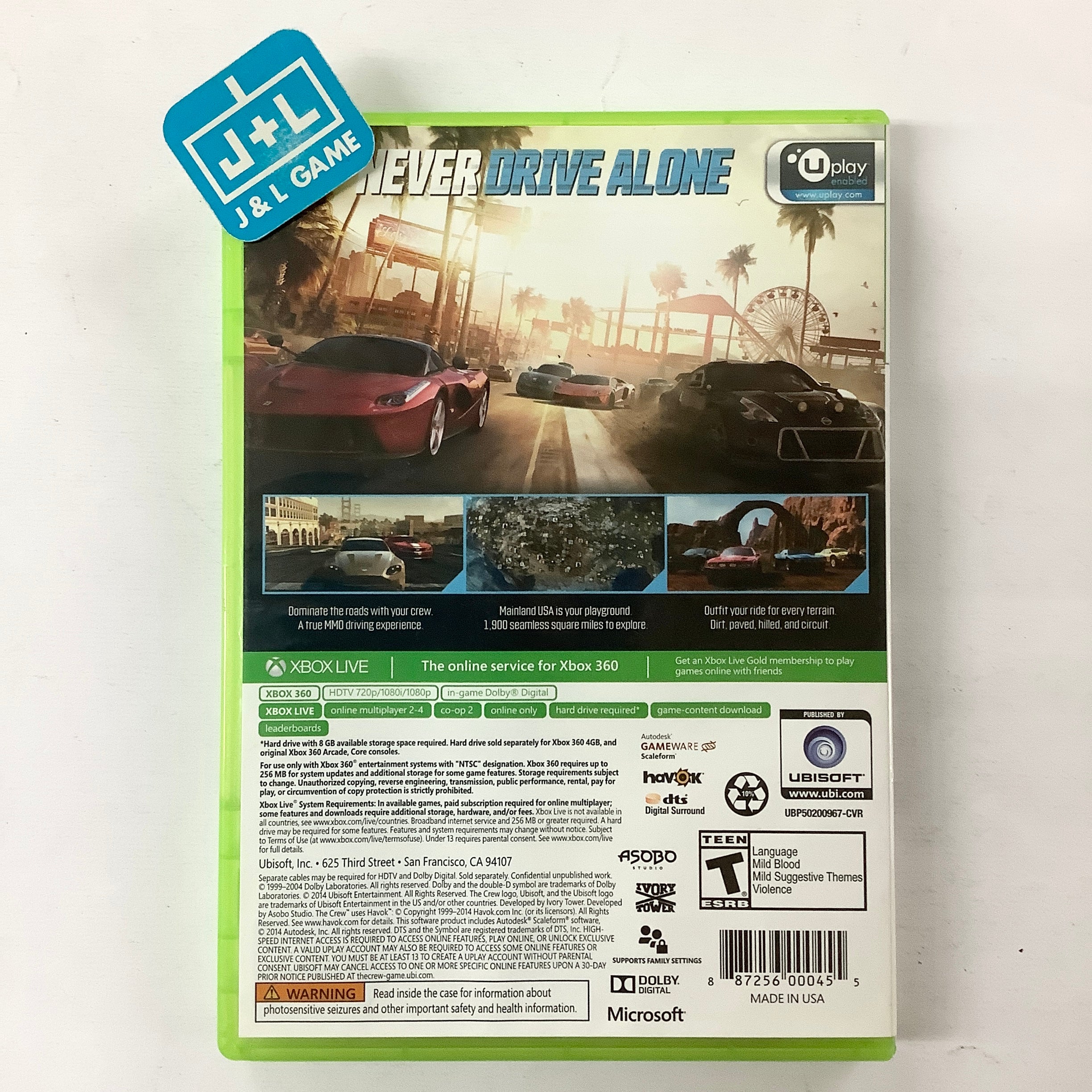 The Crew - Xbox 360 [Pre-Owned] Video Games Ubisoft   