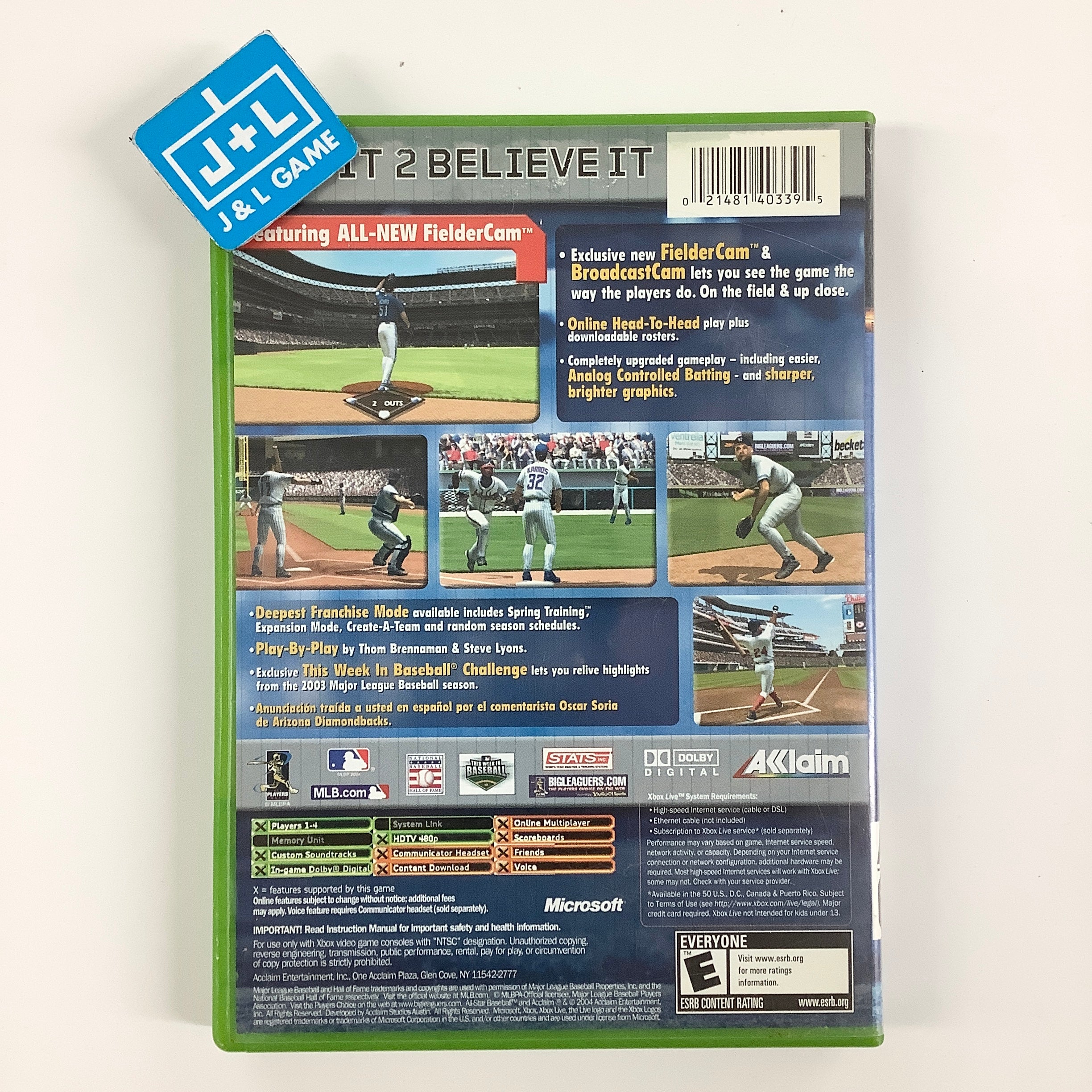 All-Star Baseball 2005 - (XB) Xbox [Pre-Owned] Video Games Acclaim