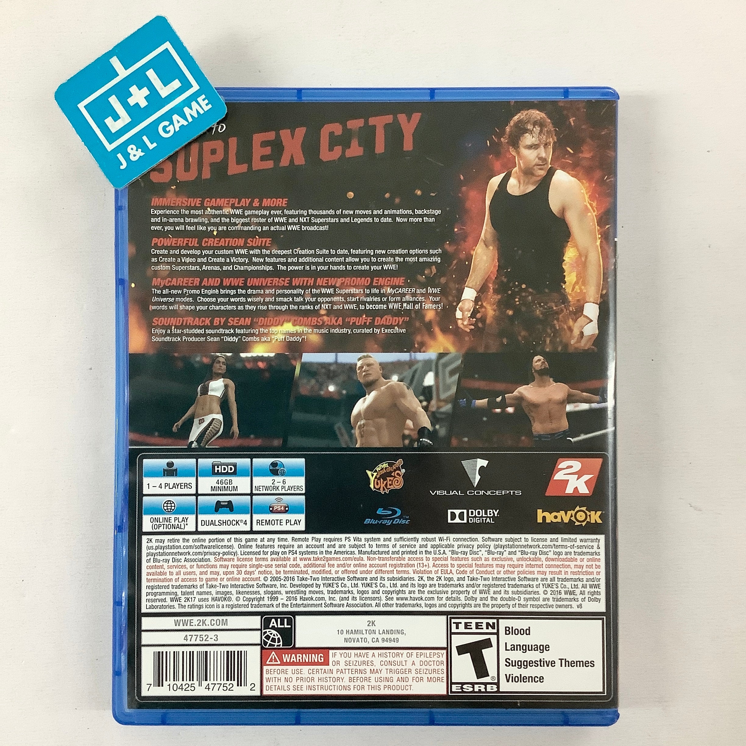 WWE 2K17 - (PS4) PlayStation 4 [Pre-Owned] | J&L Game