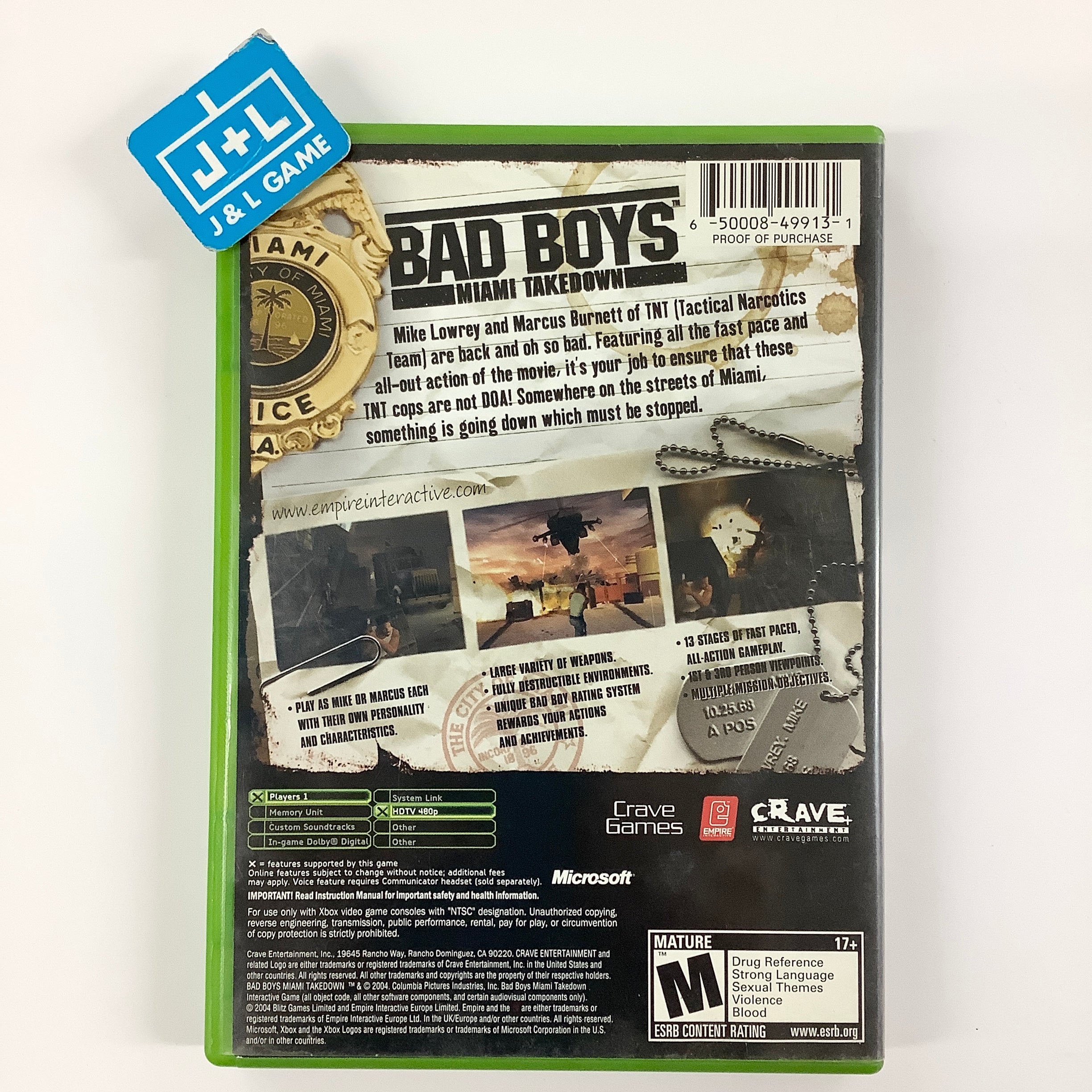 Bad Boys: Miami Takedown - (XB) Xbox [Pre-Owned] Video Games Crave