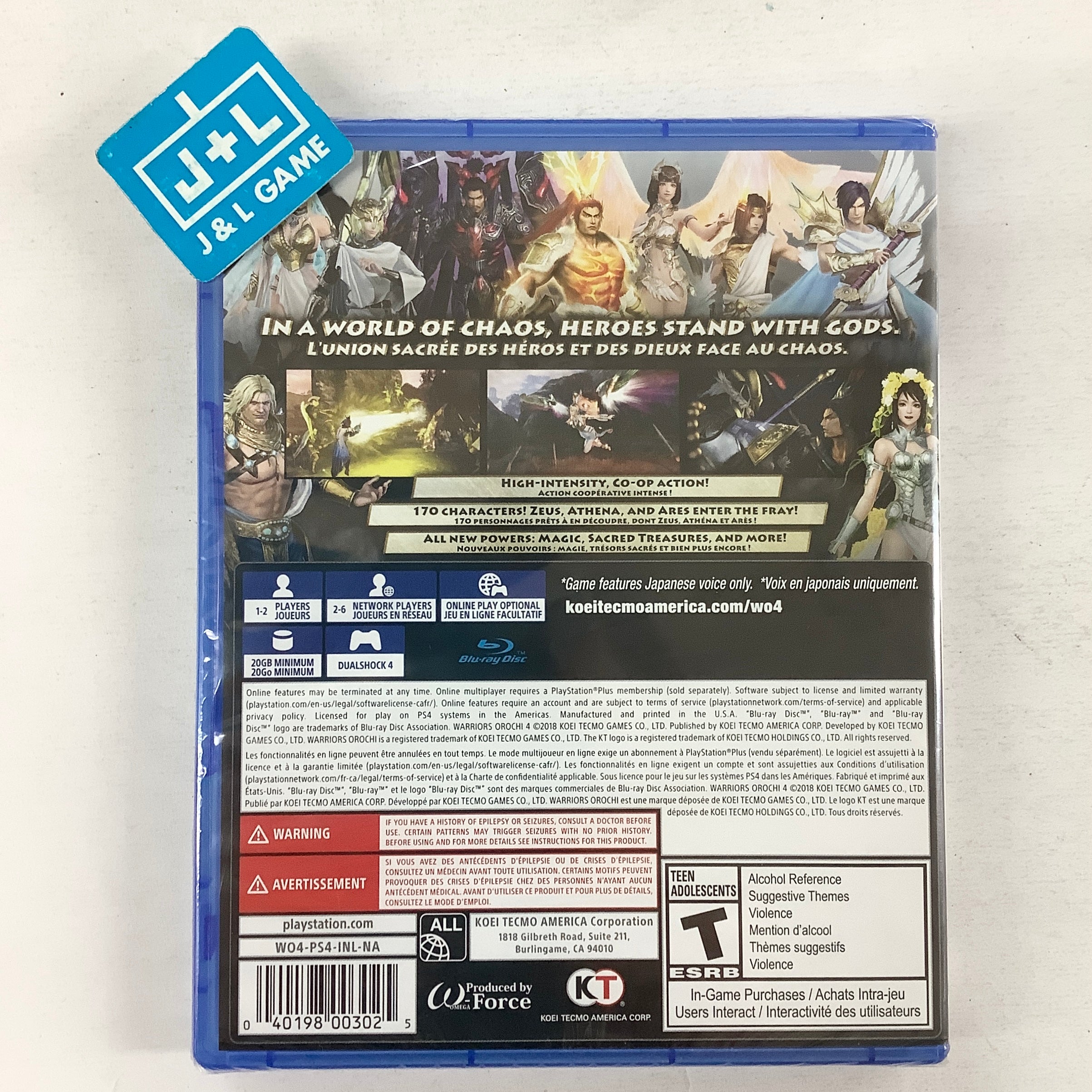Warriors Orochi 4 - (PS4) PlayStation 4 Video Games Koei