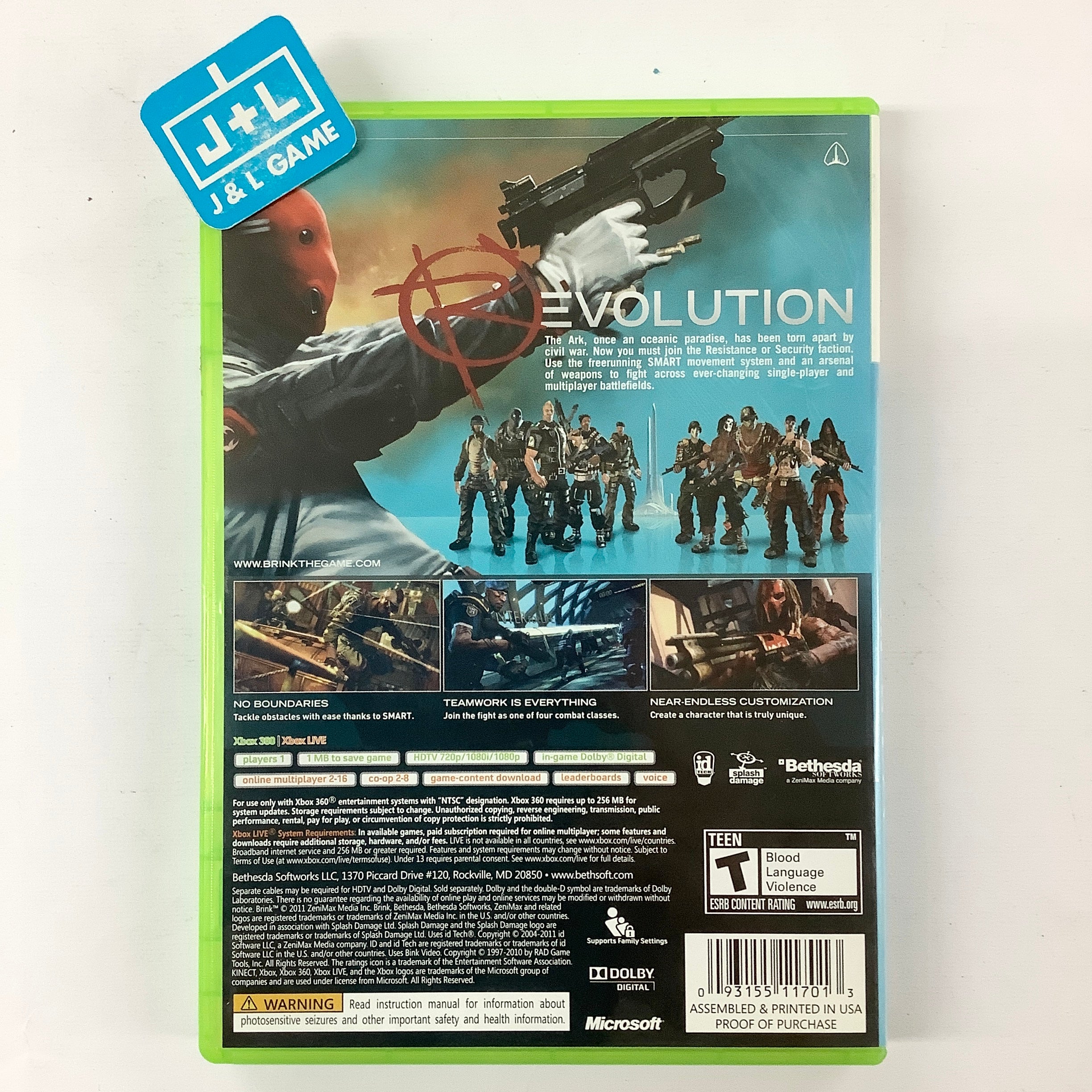 Brink - Xbox 360 [Pre-Owned] Video Games Bethesda Softworks   
