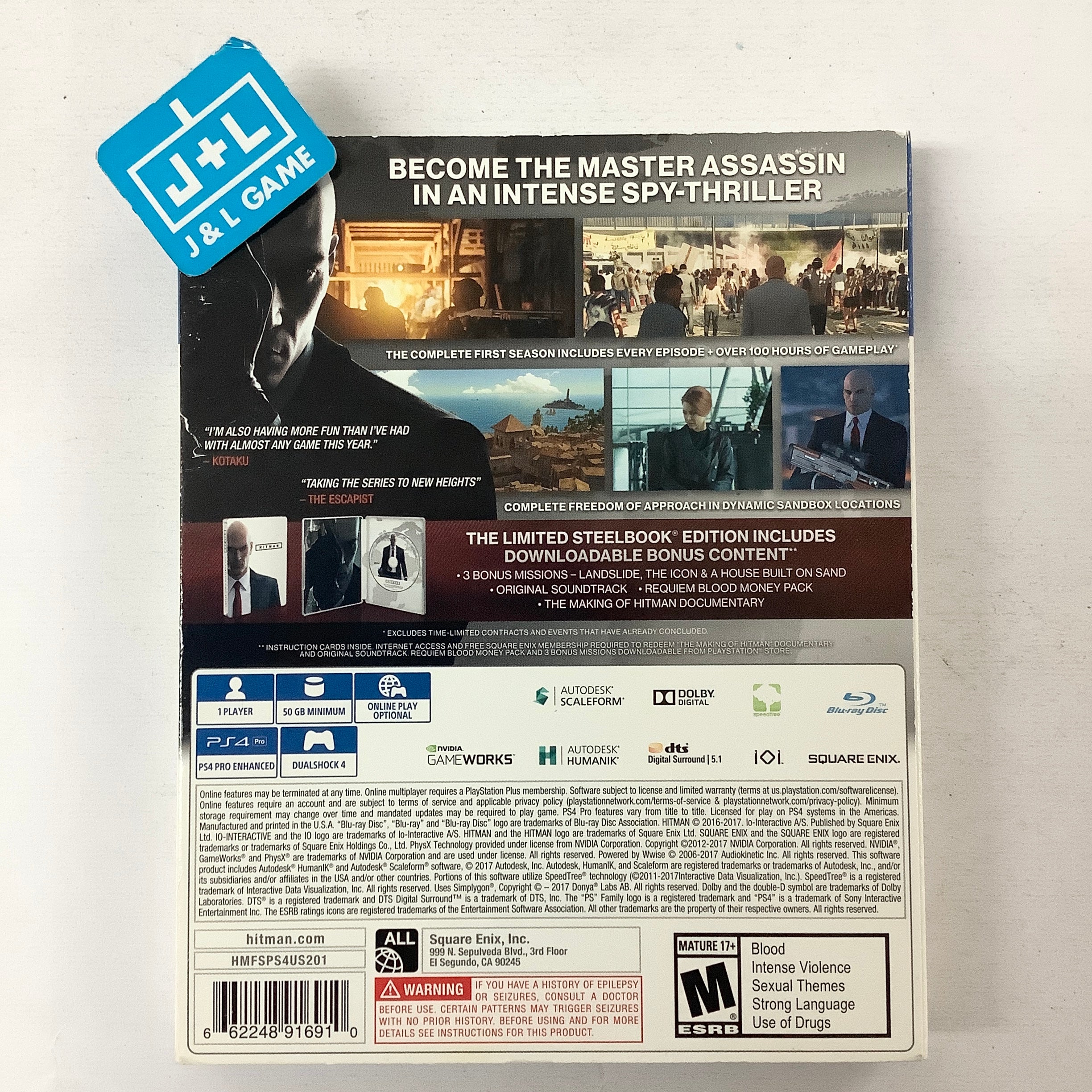 Hitman: The Complete First Season (Steelbook Edition) - (PS4) PlayStation 4 [Pre-Owned] Video Games Square Enix   