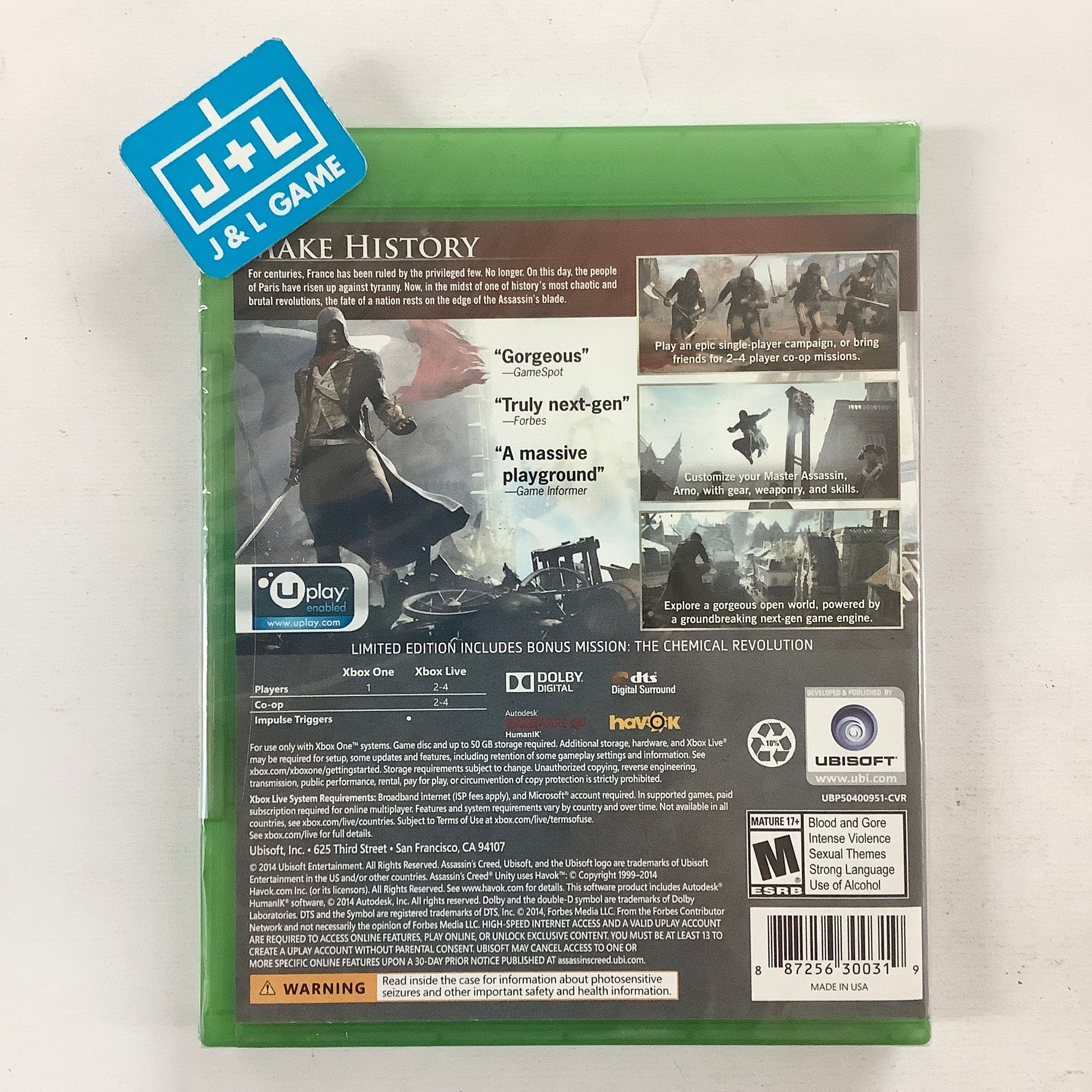 Assassin's Creed Unity (Limited Edition) - (XB1) Xbox One Video Games Ubisoft   