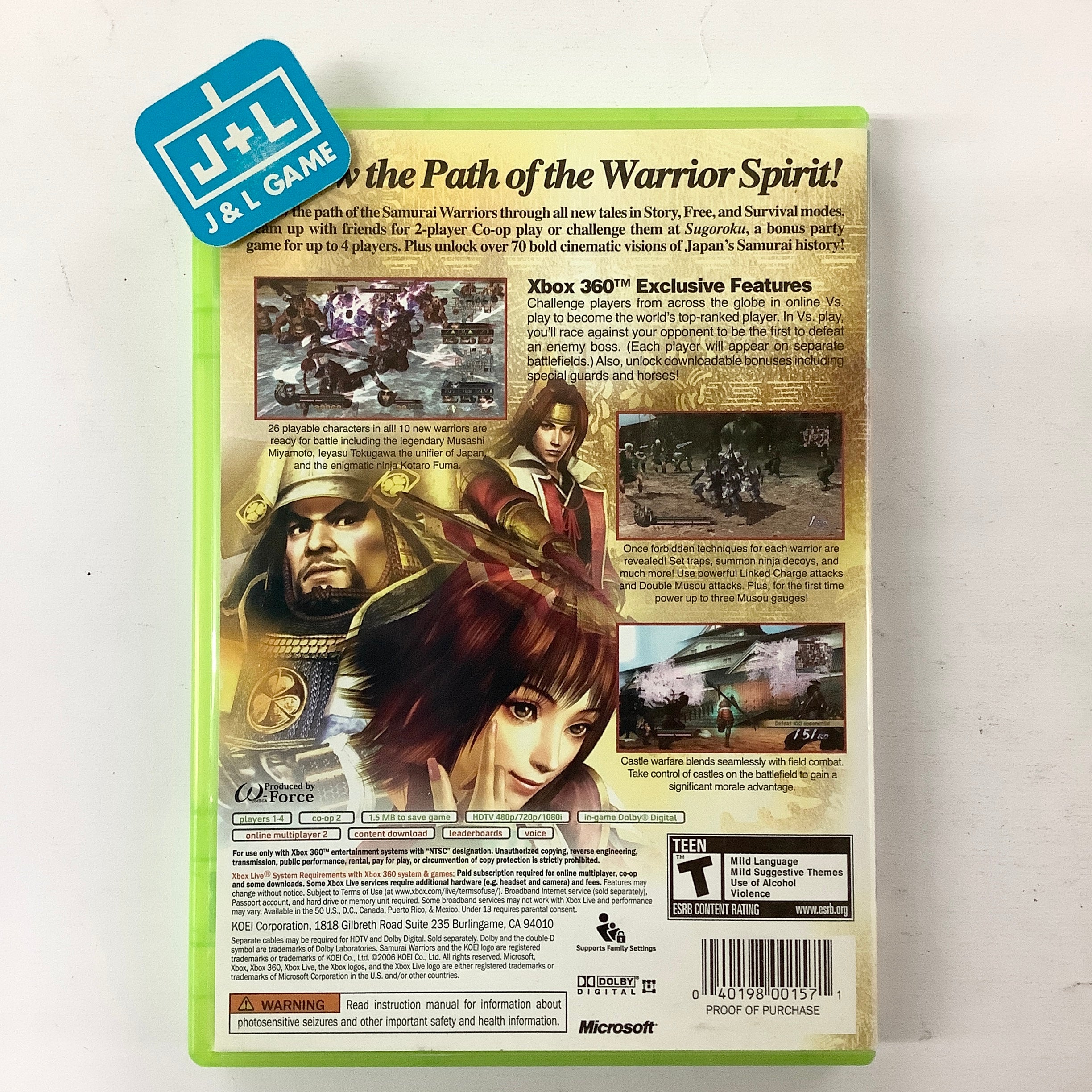 Samurai Warriors 2 - Xbox 360 [Pre-Owned] Video Games Koei   