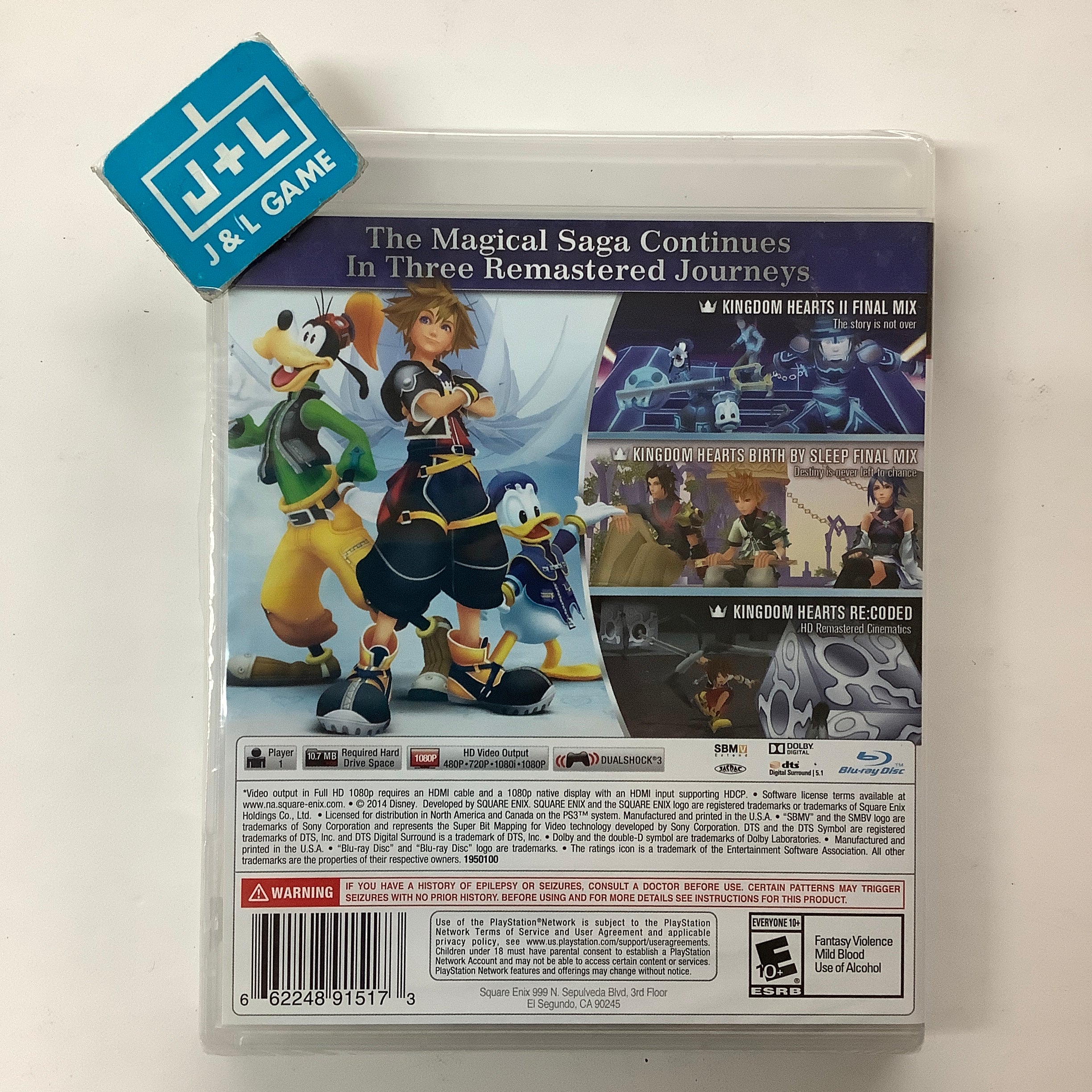 Kingdom Hearts HD 2.5 ReMIX - (PS3) PlayStation 3 Video Games Square Enix