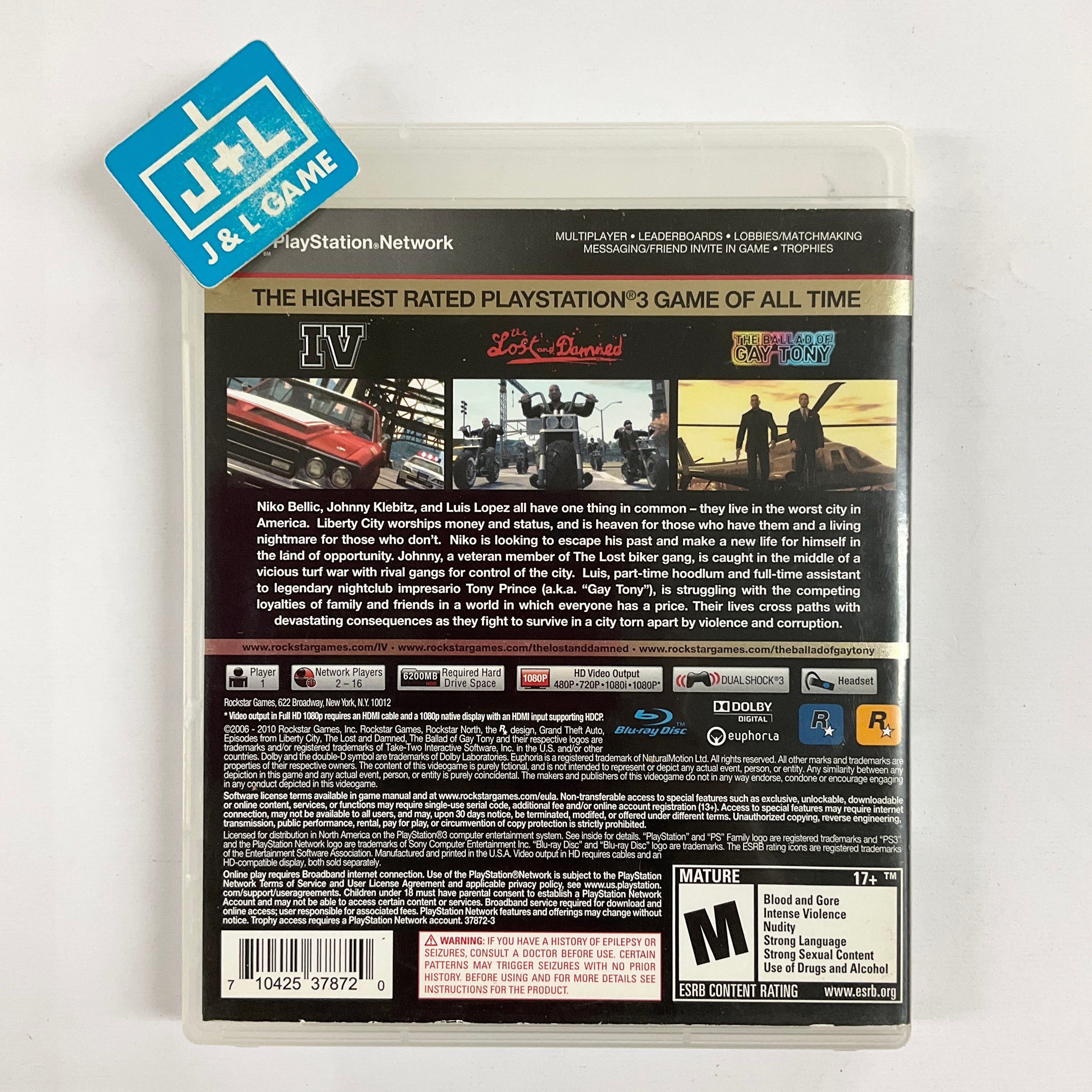 Grand Theft Auto IV & Episodes from Liberty City: The Complete Edition - (PS3) PlayStation 3 [Pre-Owned] Video Games Rockstar Games   