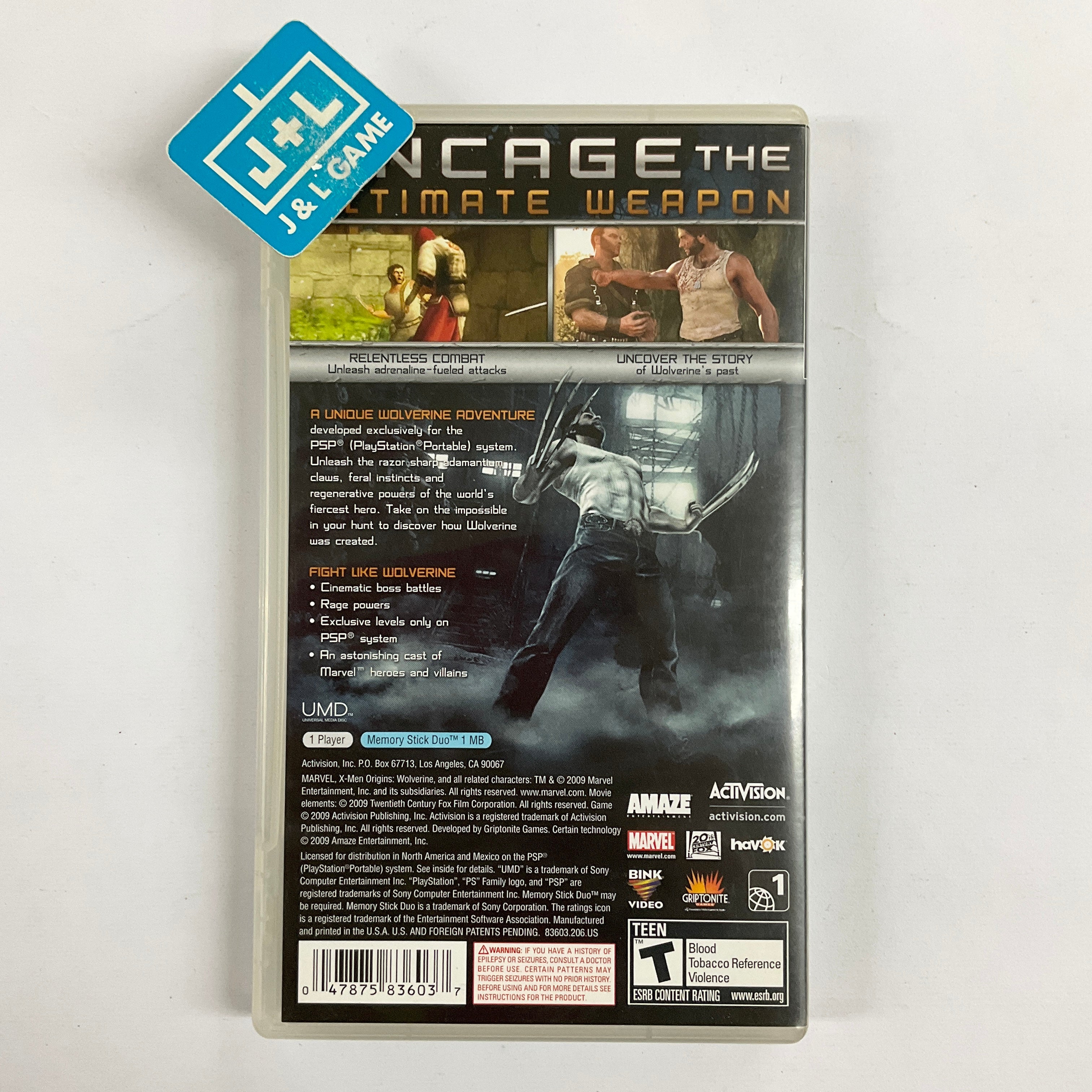 X-Men Origins: Wolverine - Sony PSP [Pre-Owned] | J&L Game