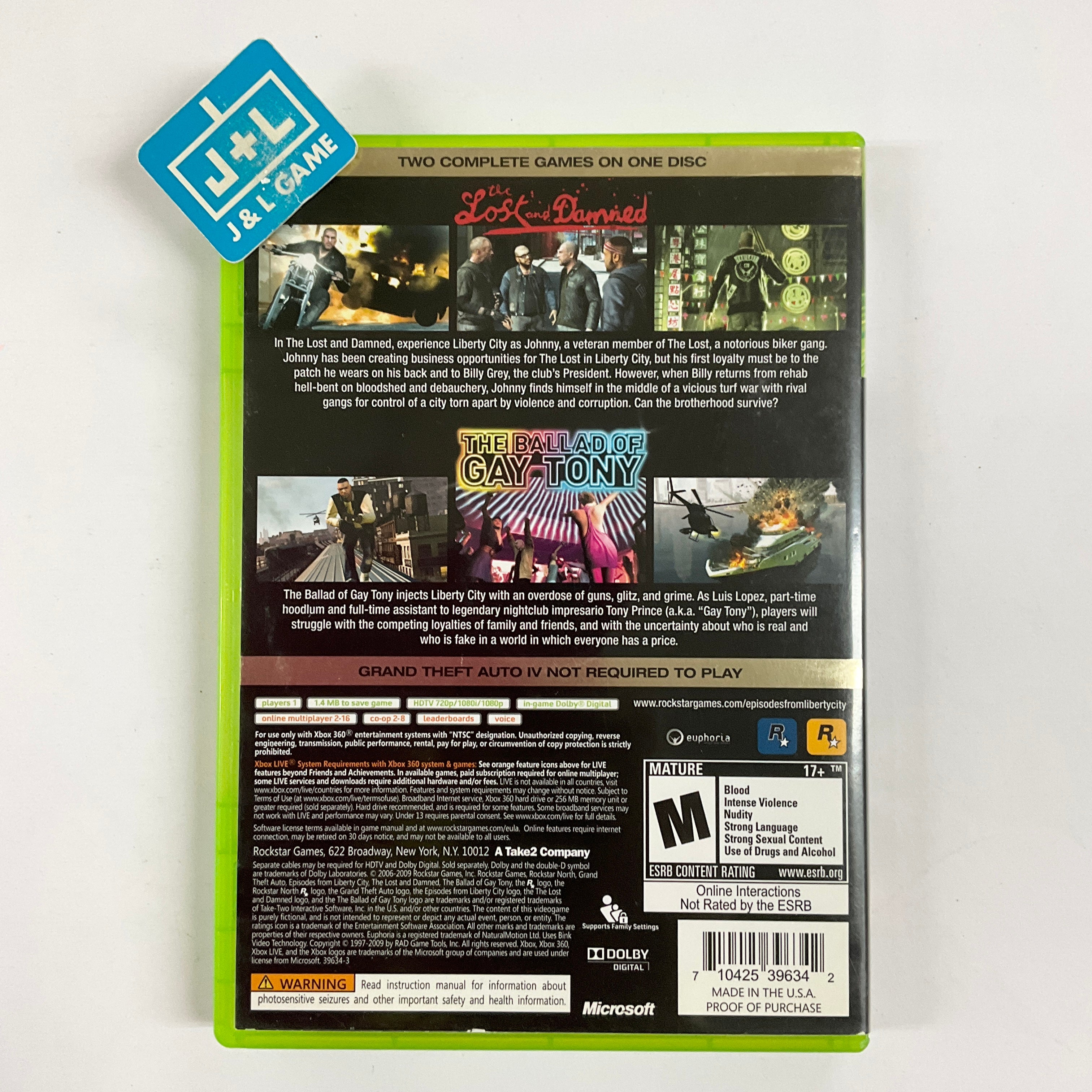 Grand Theft Auto: Episodes from Liberty City - Xbox 360 [Pre-Owned] Video Games Rockstar Games   